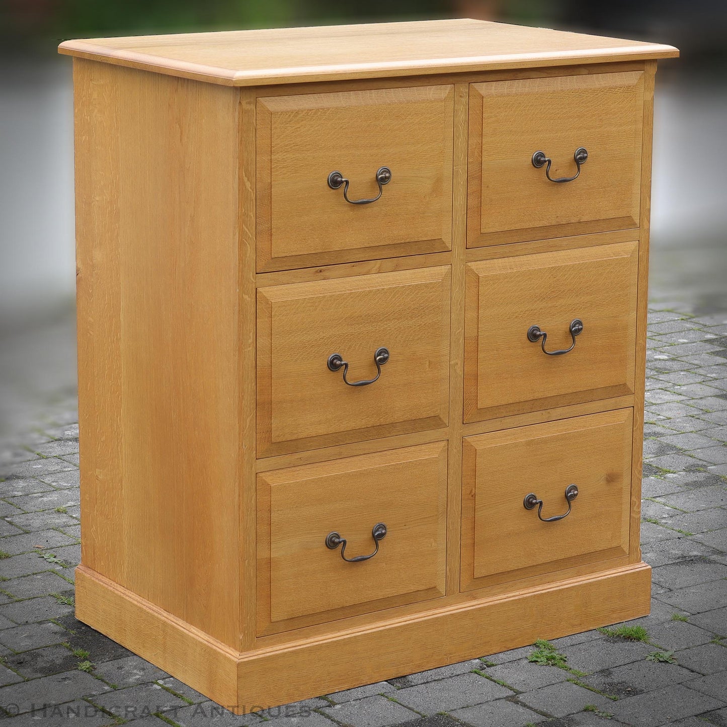 Andrew Jordon Arts & Crafts Lakes School English Oak Filing Cabinet