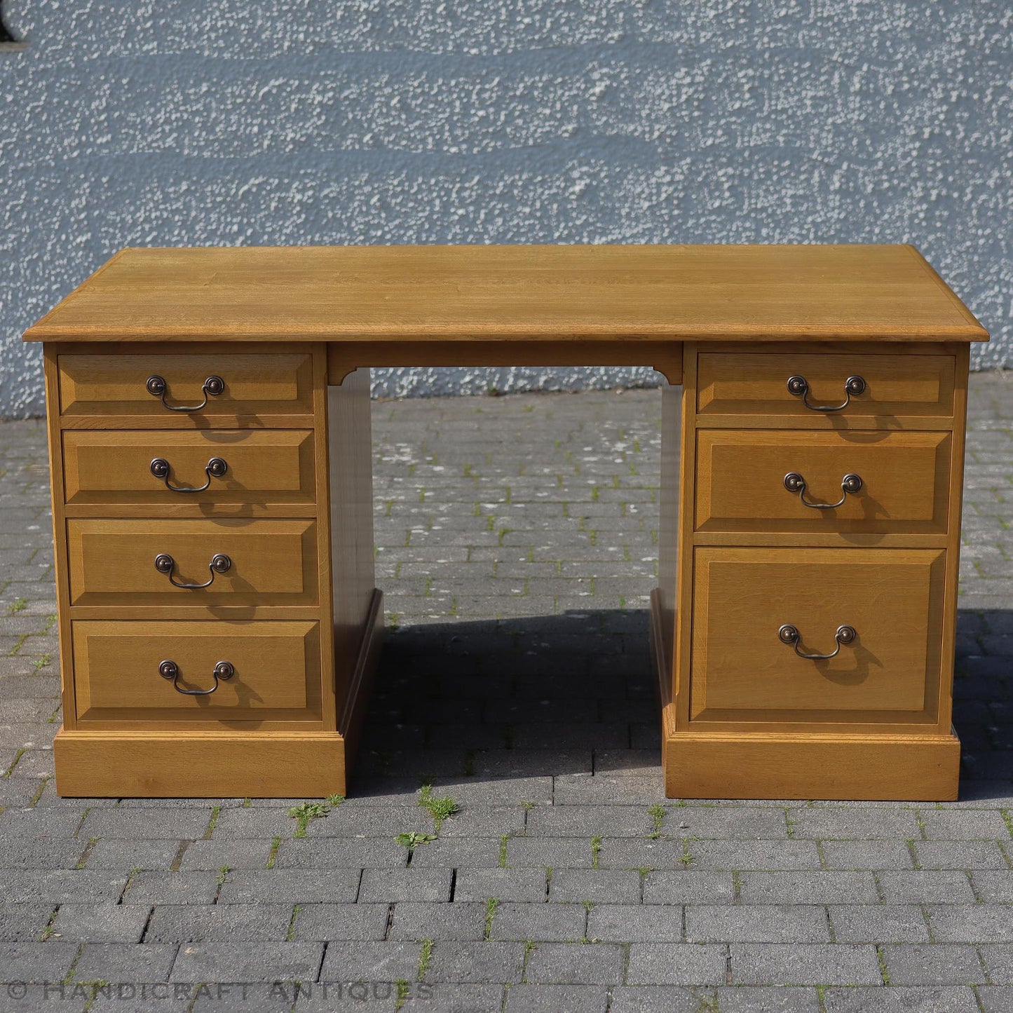 Andrew Jordon Arts & Crafts Lakes School English Oak Pedestal Desk
