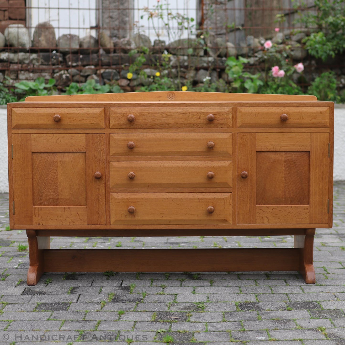 Arts & Crafts Cotswold School English Oak Sideboard by White Rose Studio