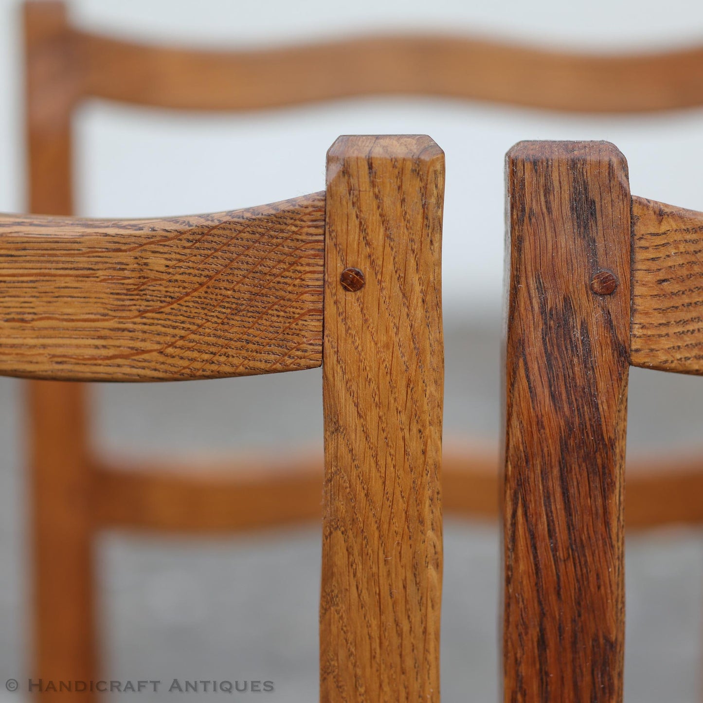Derek 'Lizardman' Slater Arts & Crafts Yorkshire School English Oak Chair c. 1970.