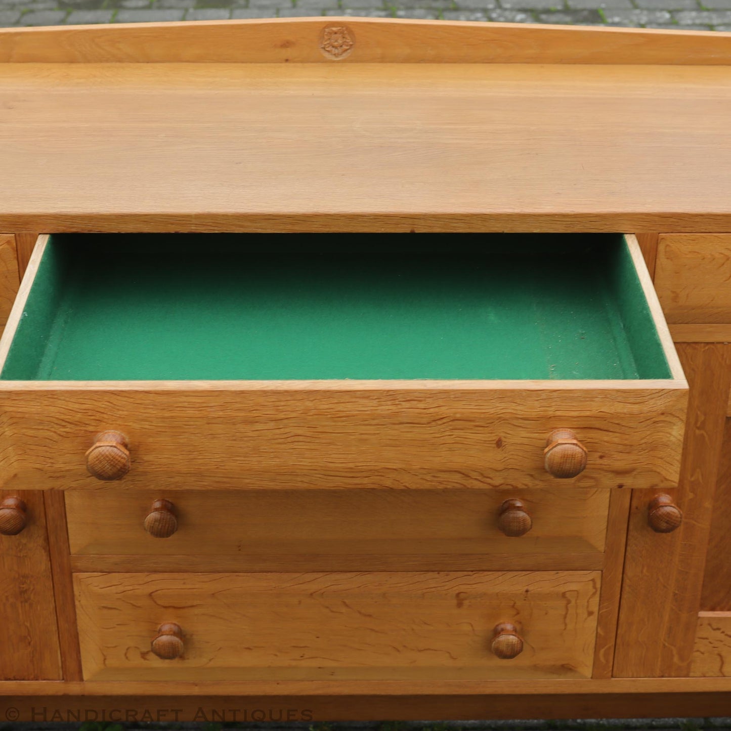 Arts & Crafts Cotswold School English Oak Sideboard by White Rose Studio