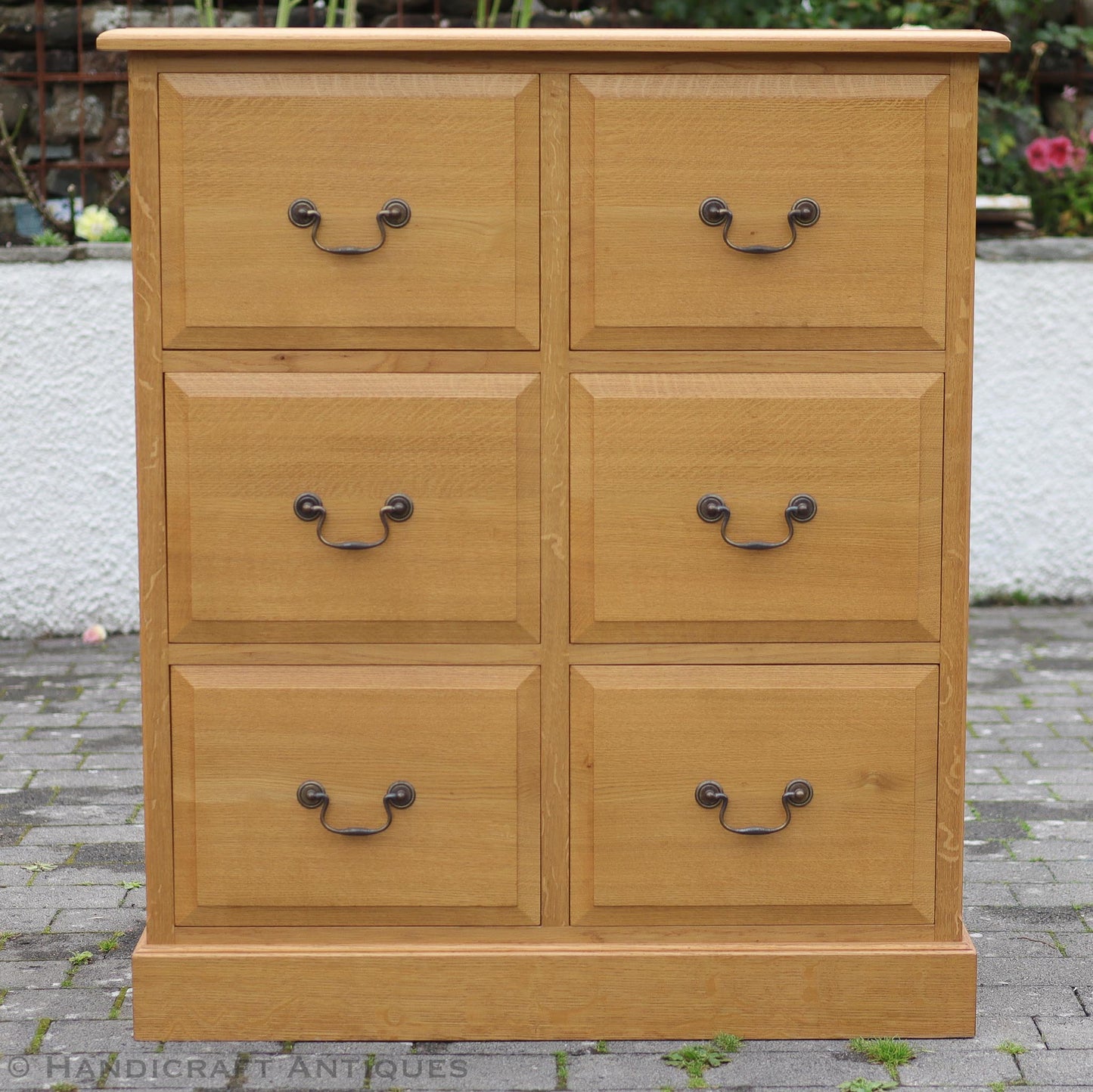 Andrew Jordon Arts & Crafts Lakes School English Oak Filing Cabinet