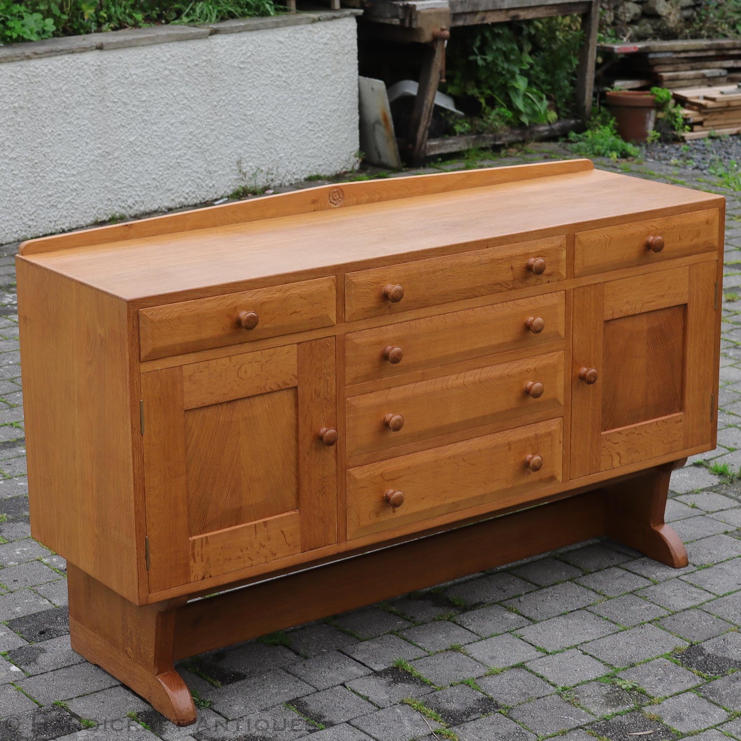 Arts & Crafts Cotswold School English Oak Sideboard by White Rose Studio
