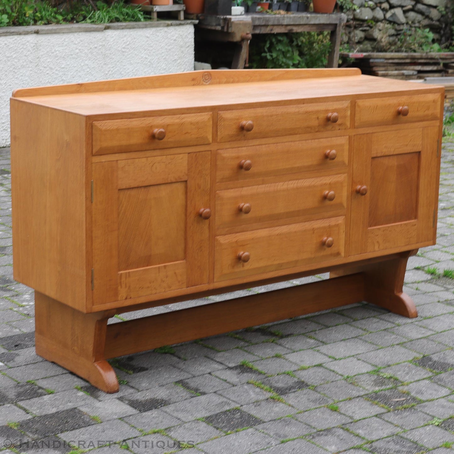 Arts & Crafts Cotswold School English Oak Sideboard by White Rose Studio
