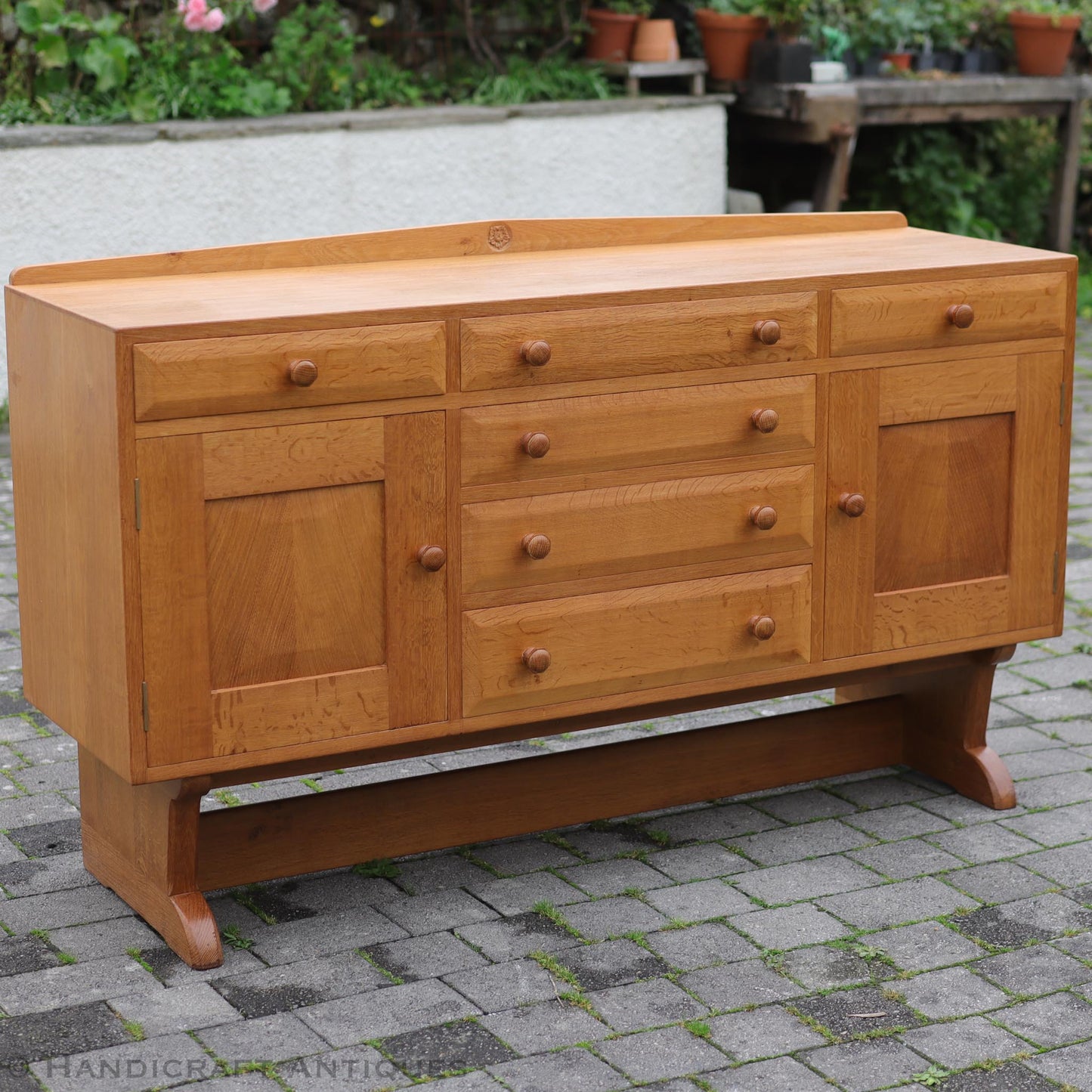 Arts & Crafts Cotswold School English Oak Sideboard by White Rose Studio