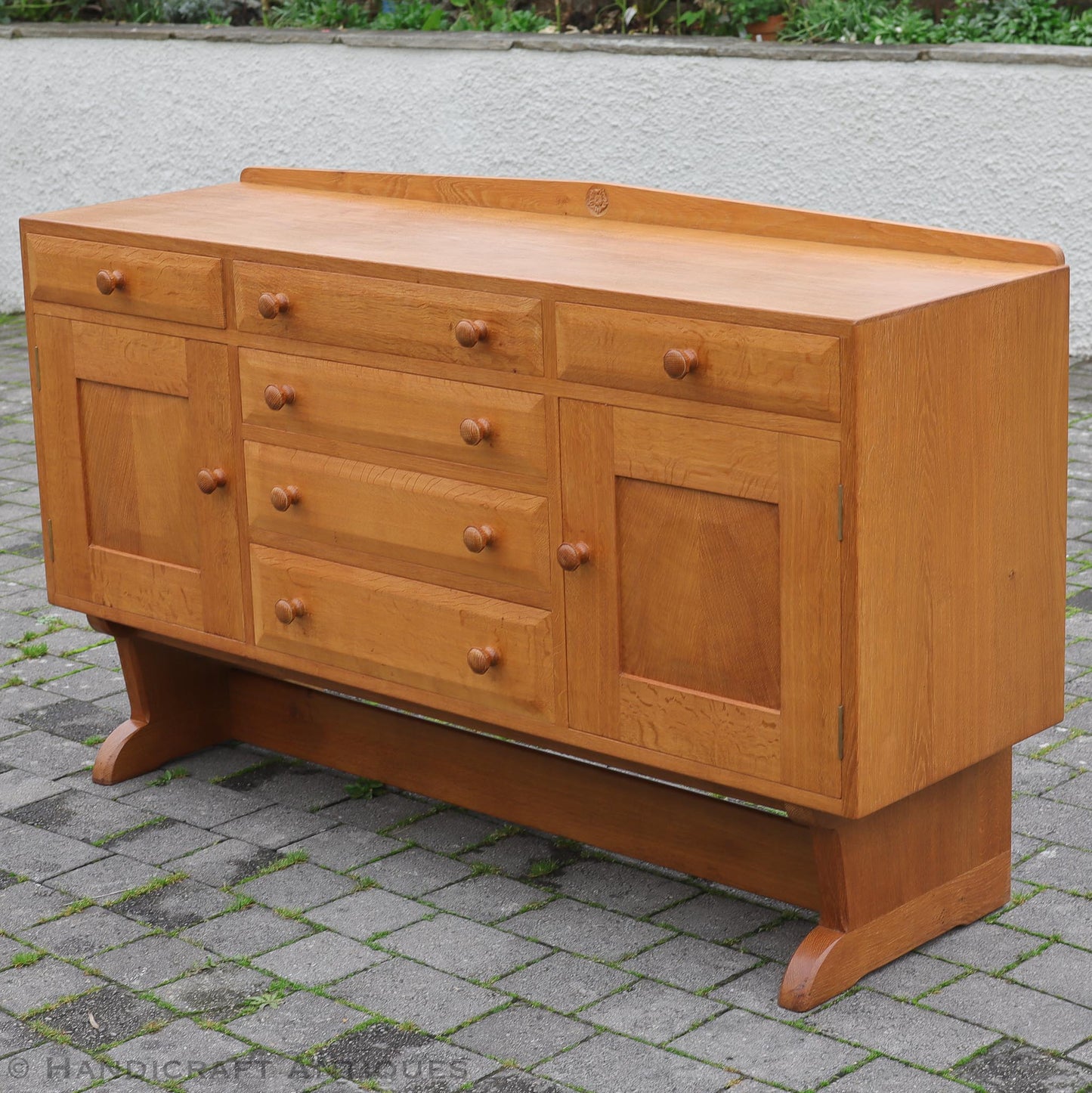 Arts & Crafts Cotswold School English Oak Sideboard by White Rose Studio