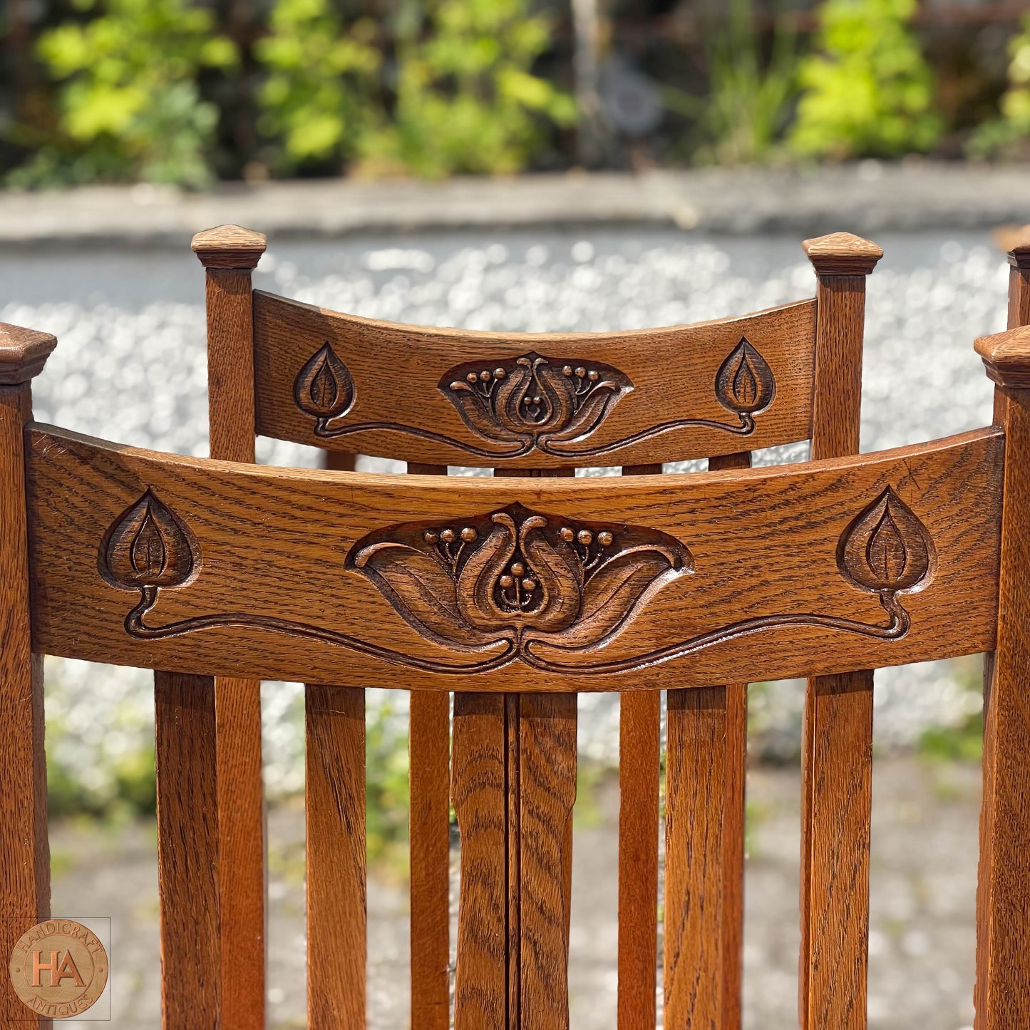 Set of 8 Arts & Crafts Scottish School English Oak Chairs c. 1910.