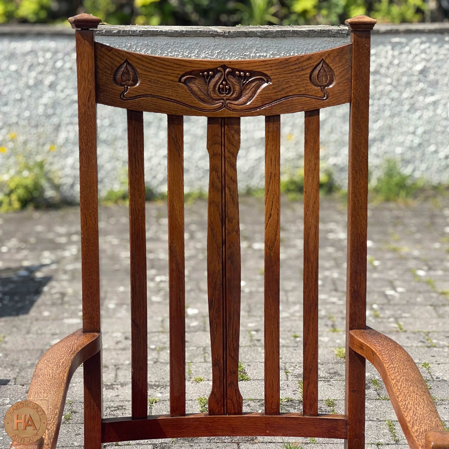 Set of 8 Arts & Crafts Scottish School English Oak Chairs c. 1910.