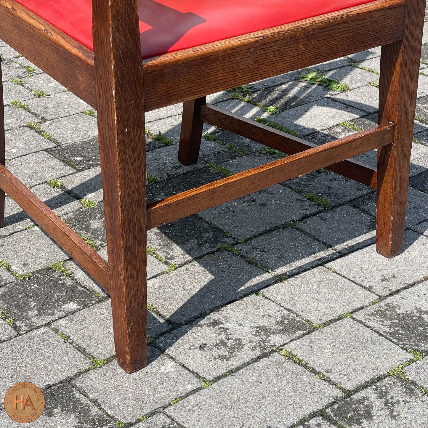 Set of 8 Arts & Crafts Scottish School English Oak Chairs c. 1910.