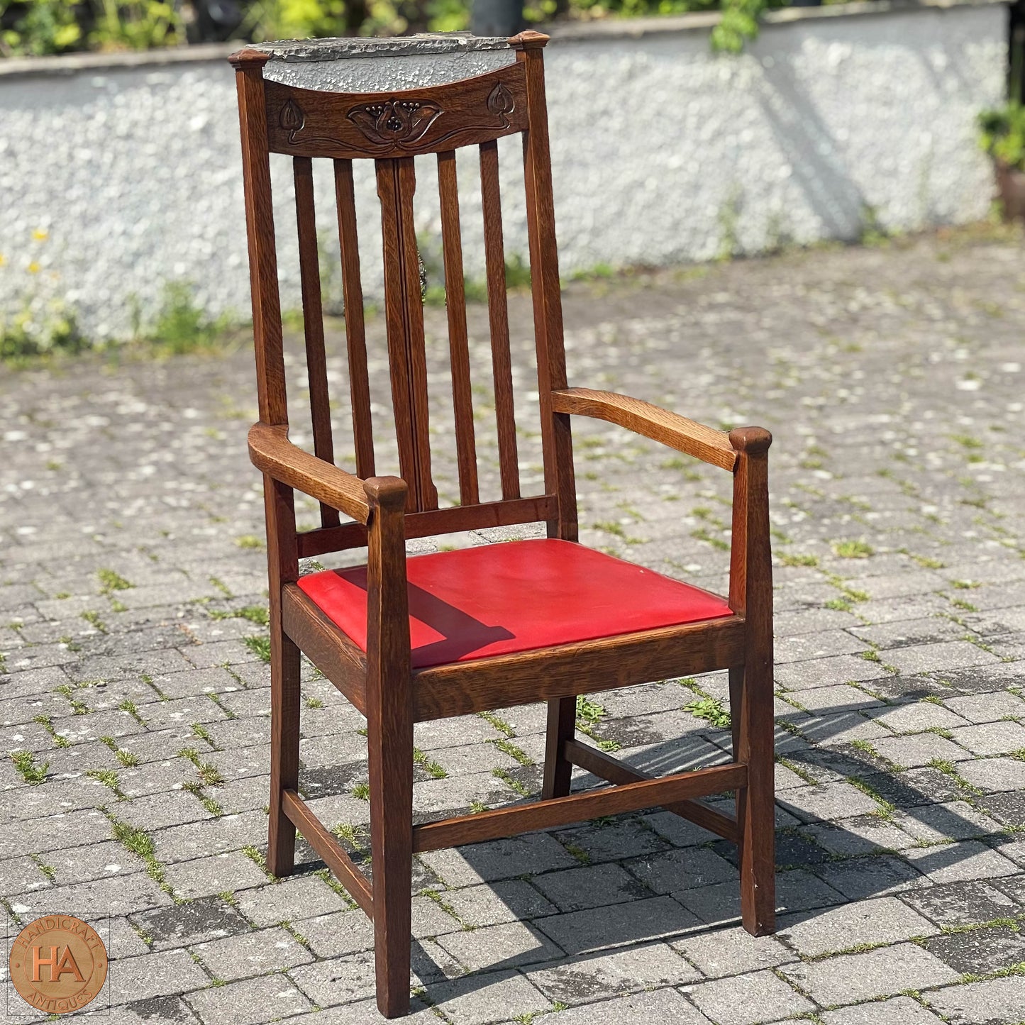 Set of 8 Arts & Crafts Scottish School English Oak Chairs c. 1910.