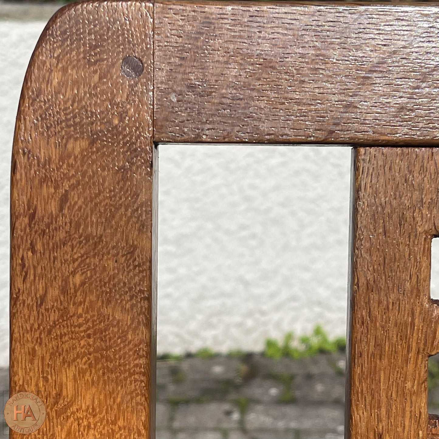 Set of 4 Derek ‘Lizardman’ Slater Arts & Crafts Yorkshire School Lattice Back English Oak Chairs