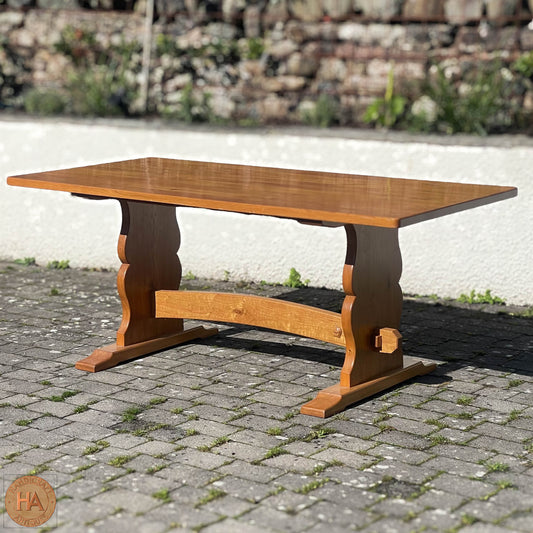 Unicornman (Coxwold Cabinet Makers) Arts & Crafts Yorkshire School Oak Dining Table