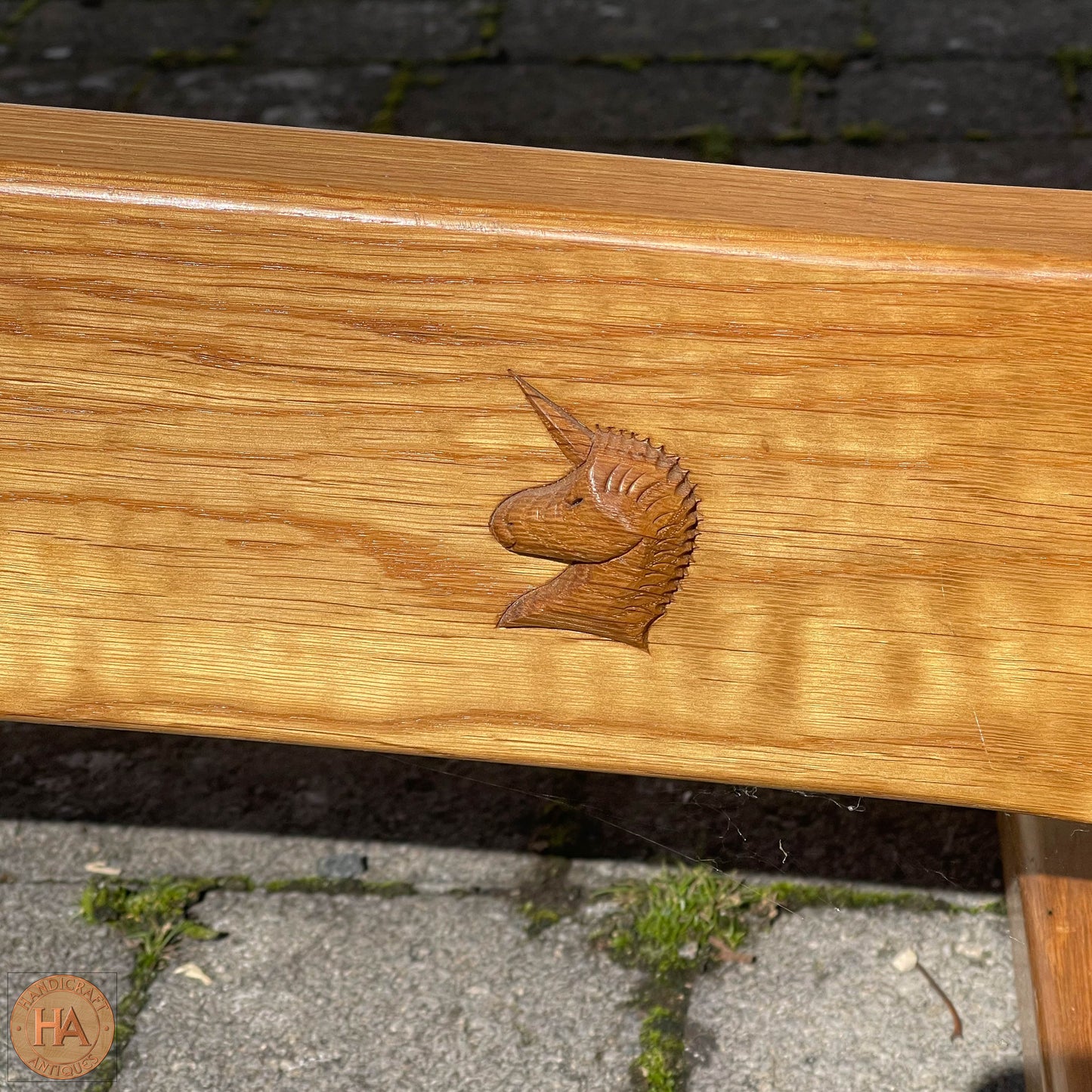 Unicornman (Coxwold Cabinet Makers) Arts & Crafts Yorkshire School Oak Dining Table