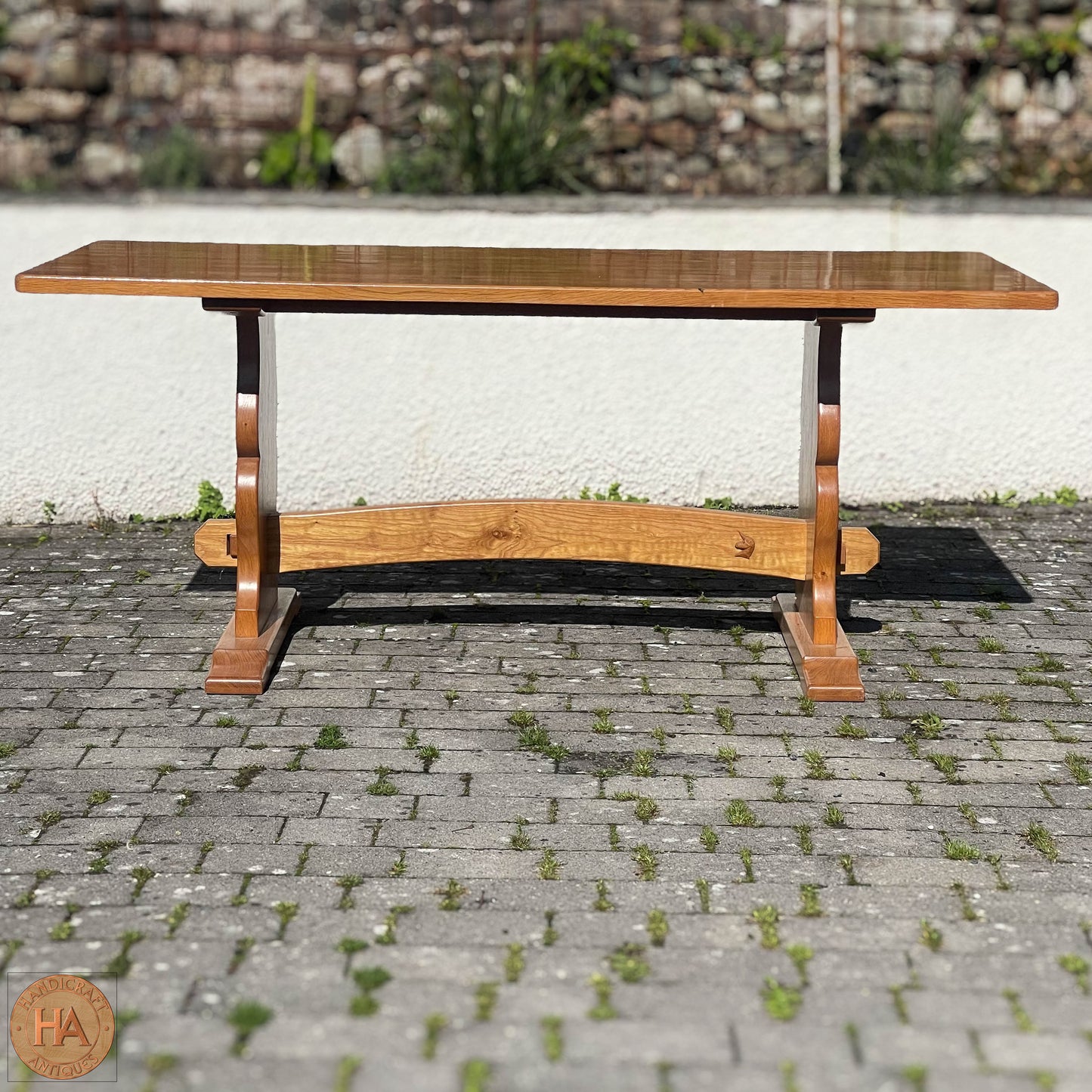 Unicornman (Coxwold Cabinet Makers) Arts & Crafts Yorkshire School Oak Dining Table