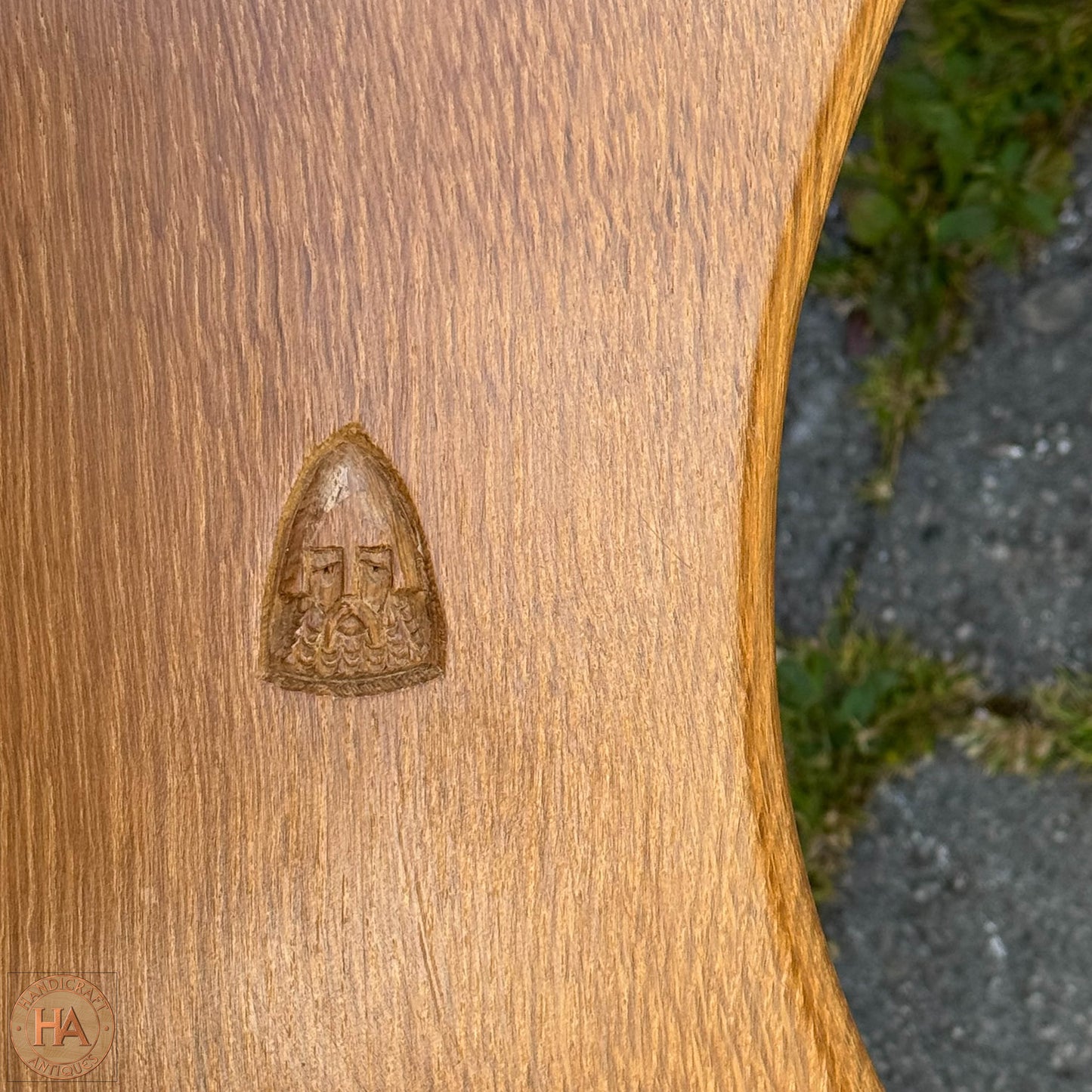 Horace 'Knightman' Knight Arts & Crafts Yorkshire School English Oak Dining Table c. 1980.