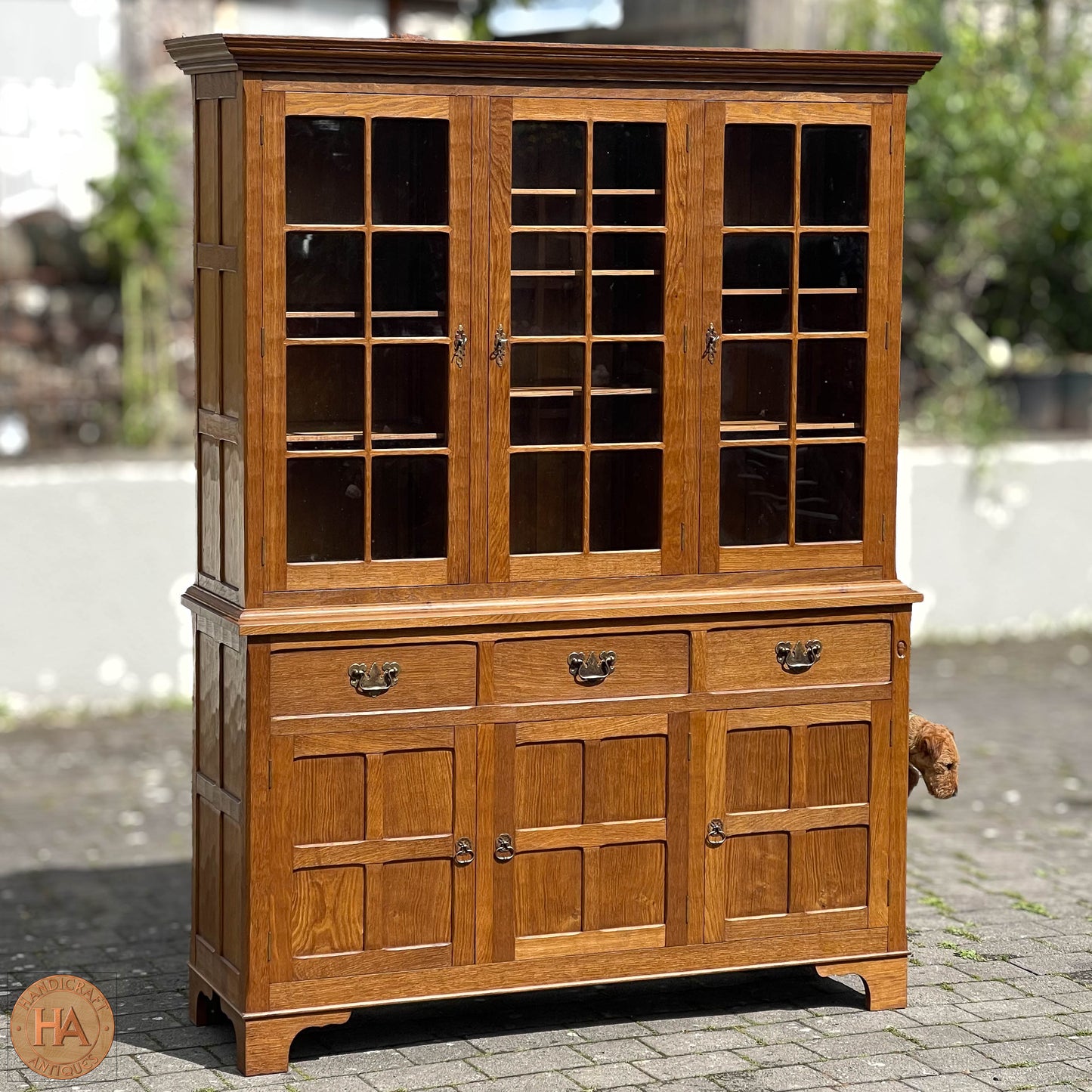 Acornman (Ex-Mouseman) Arts & Crafts Yorkshire School Oak Dresser Bookcase