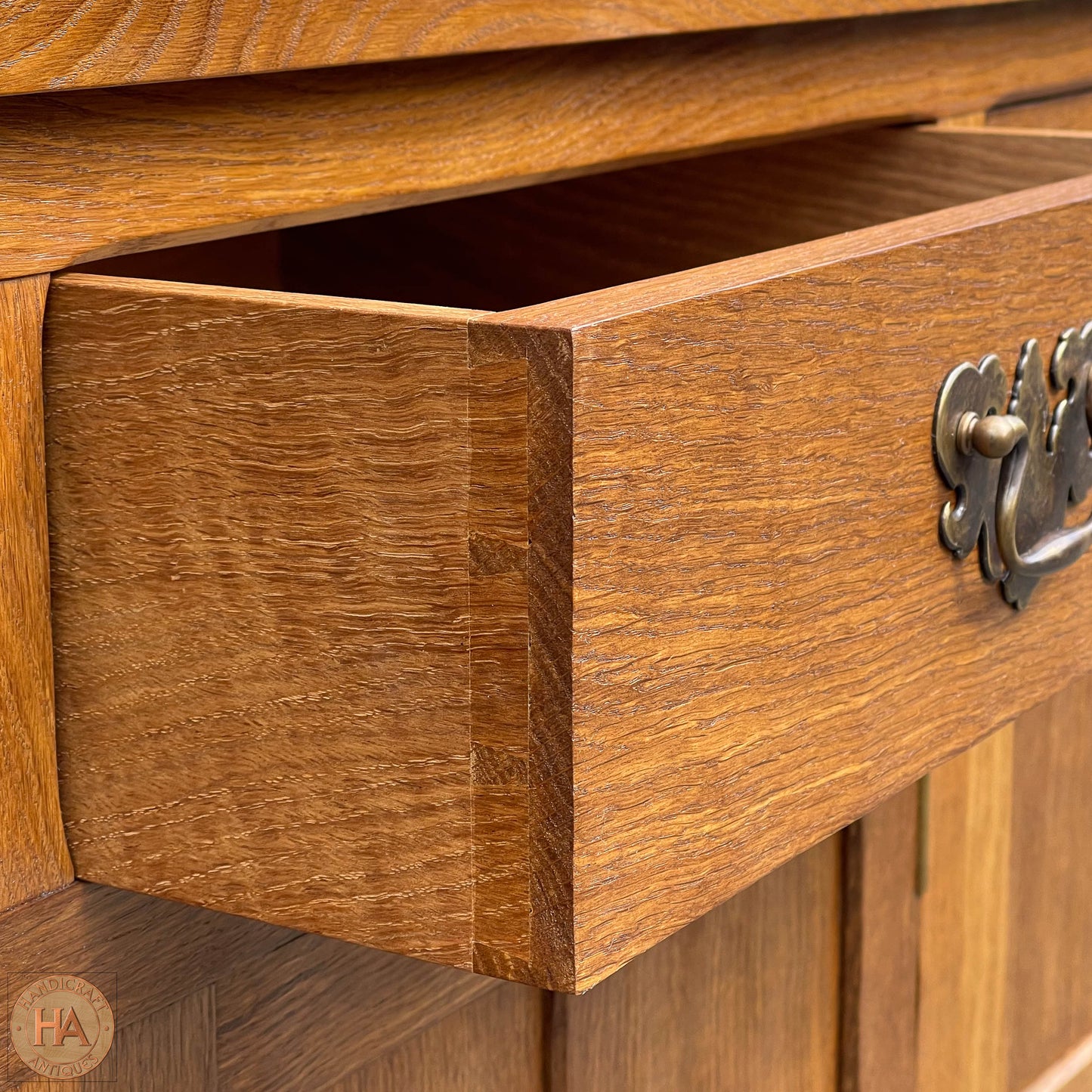 Acornman (Ex-Mouseman) Arts & Crafts Yorkshire School Oak Dresser Bookcase