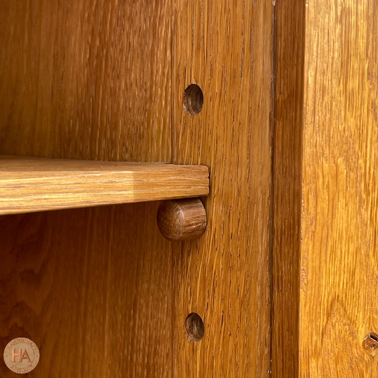 Acornman (Ex-Mouseman) Arts & Crafts Yorkshire School Oak Dresser Bookcase