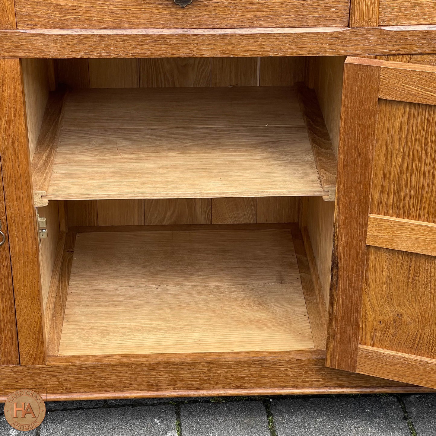 Acornman (Ex-Mouseman) Arts & Crafts Yorkshire School Oak Dresser Bookcase