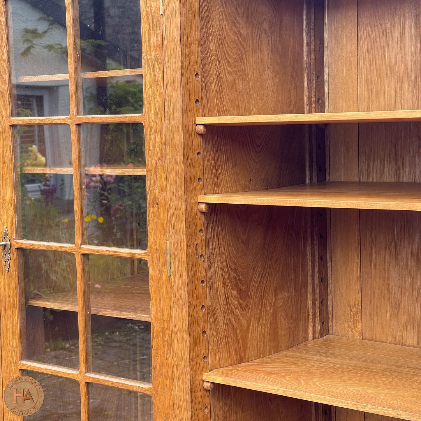 Acornman (Ex-Mouseman) Arts & Crafts Yorkshire School Oak Dresser Bookcase