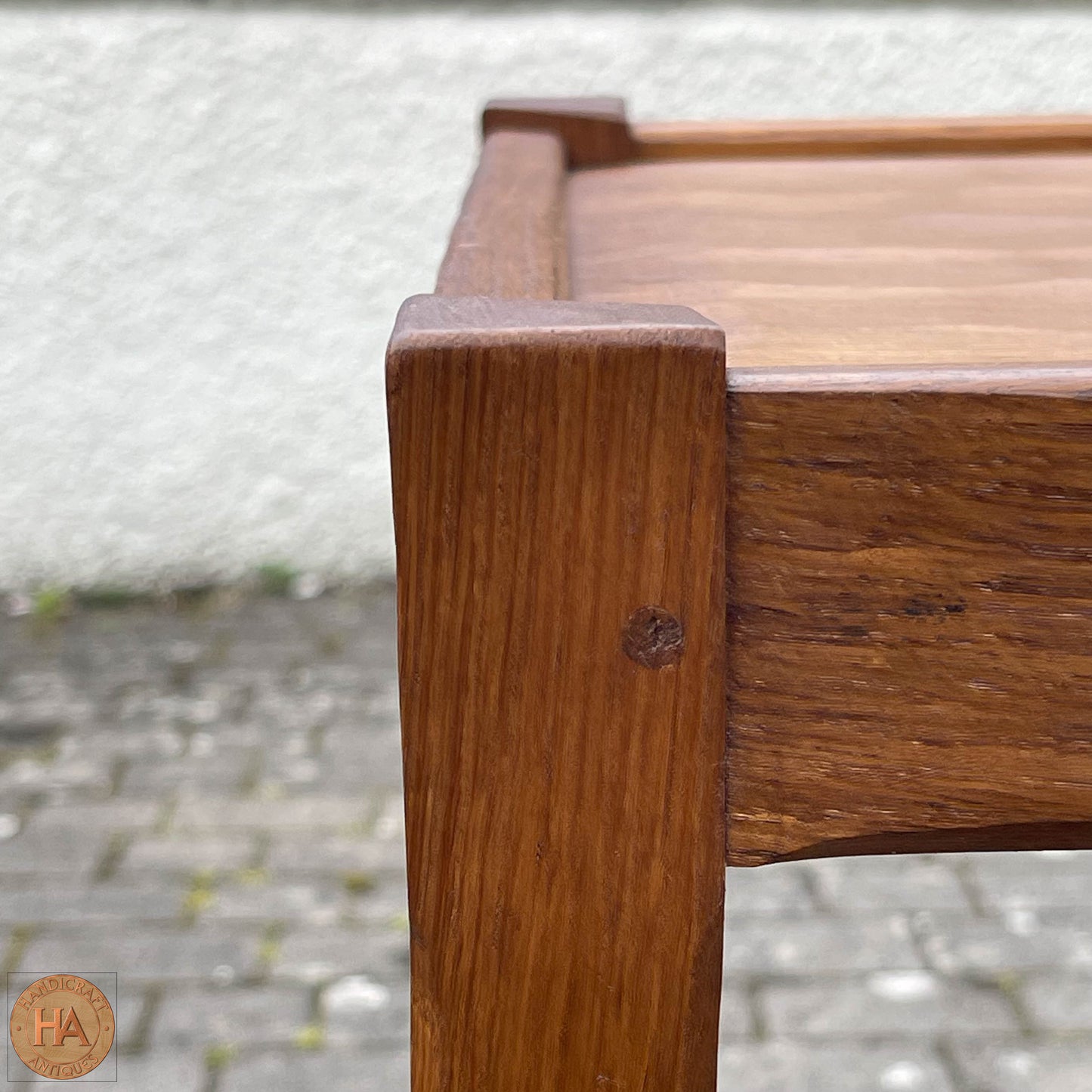 Acornman (Ex-Mouseman) Arts & Crafts Yorkshire School English Oak Tea Trolley