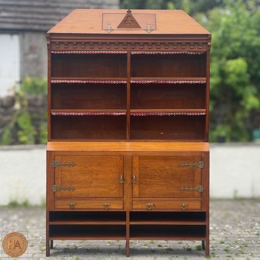 Charles Locke Eastlake Arts & Crafts Walnut Library Bookcase