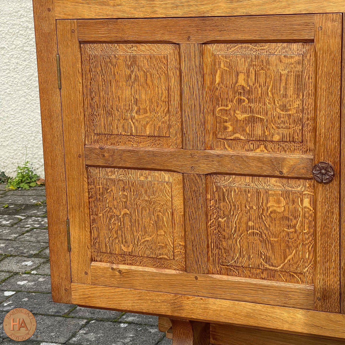 Colin 'Beaverman' Almack (Ex-Mouseman) Arts & Crafts Yorkshire School Sideboard c. 1980.