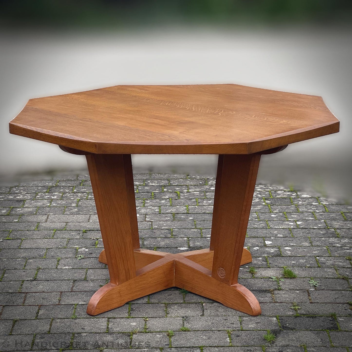 White Rose Studio Arts & Crafts Cotswold School English Oak Dining Table post 1990.