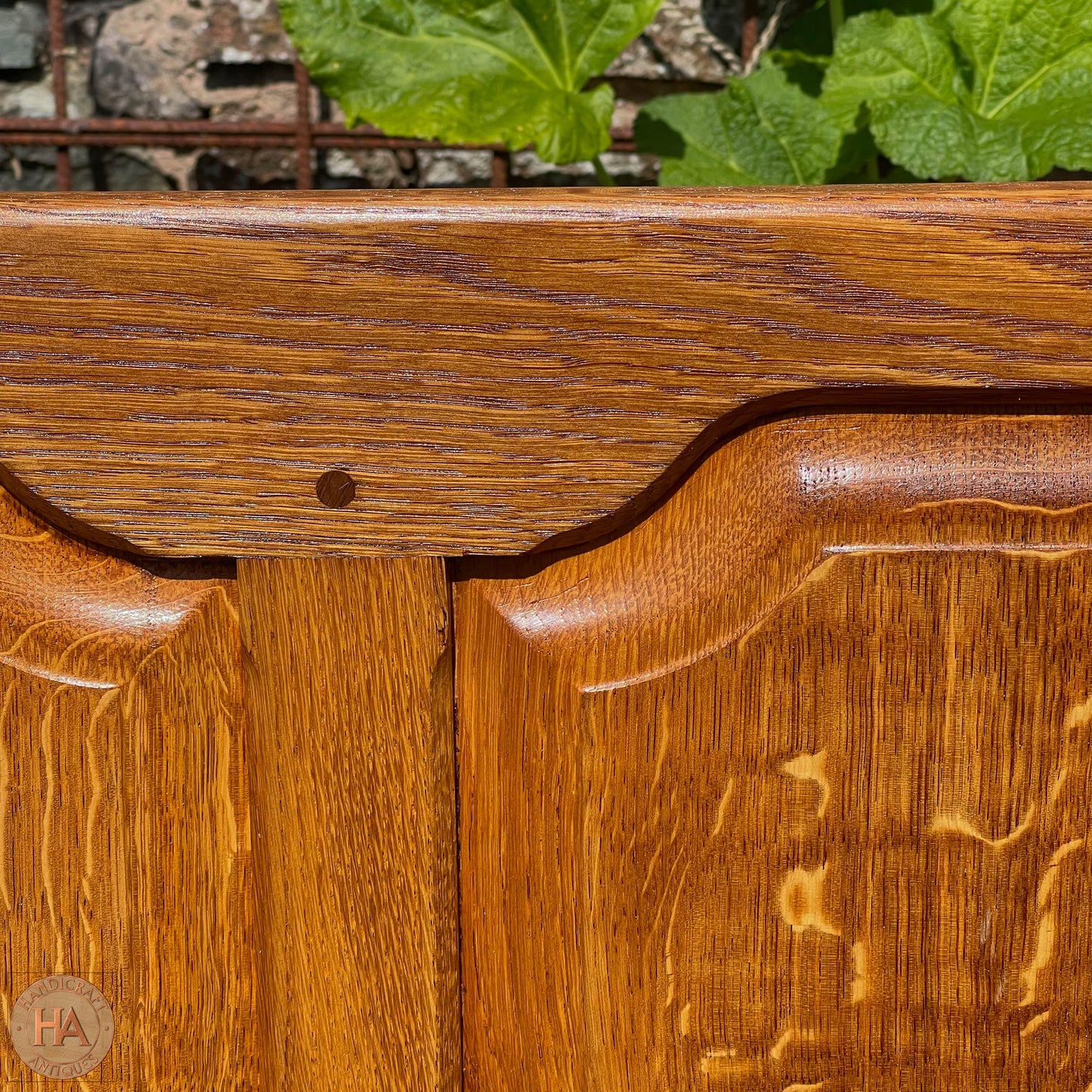 Horace 'Knightman' Knight Arts & Crafts Yorkshire School Oak Headboard