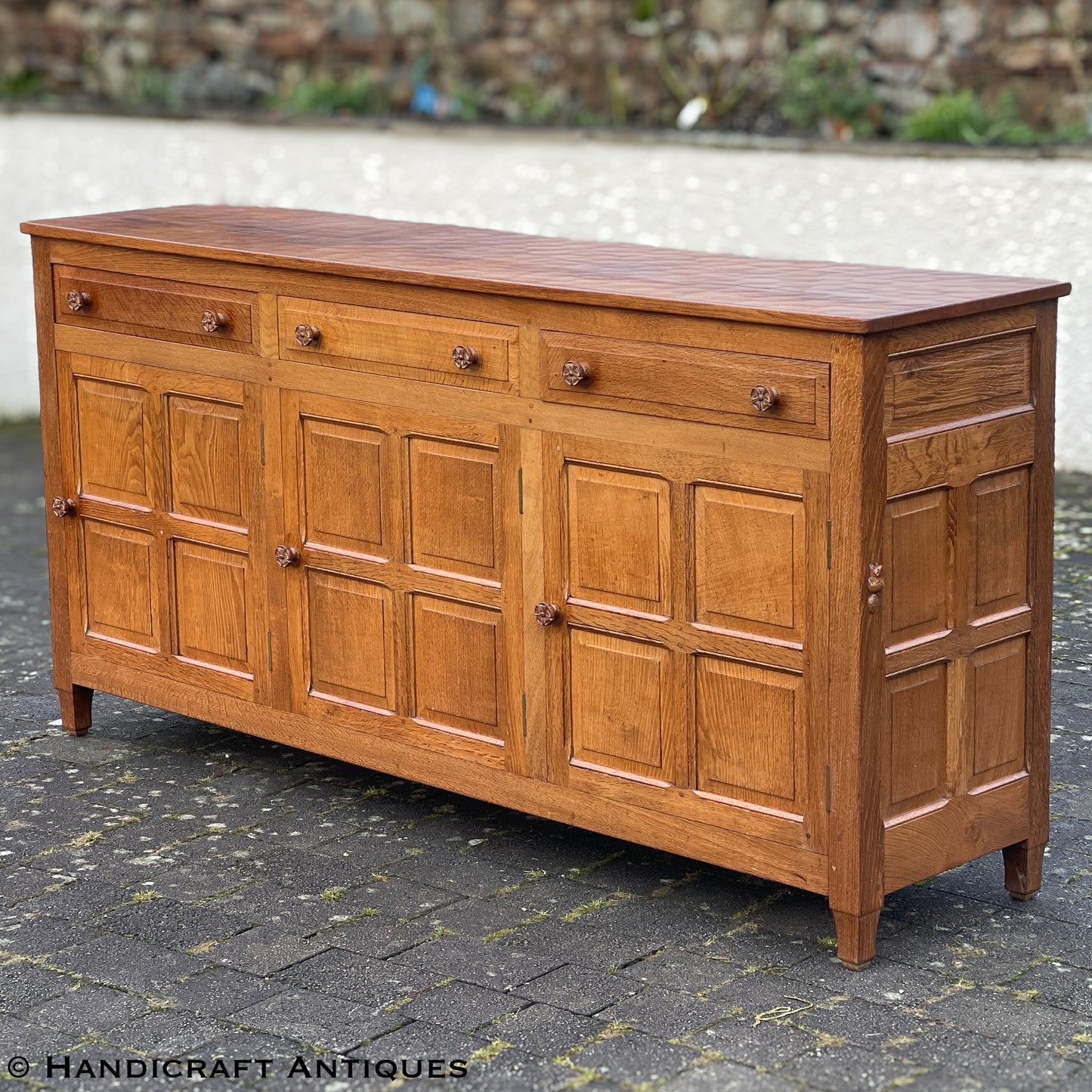 Colin 'Beaverman' Almack (Ex-Mouseman) Arts & Crafts Yorkshire School English Oak Sideboard