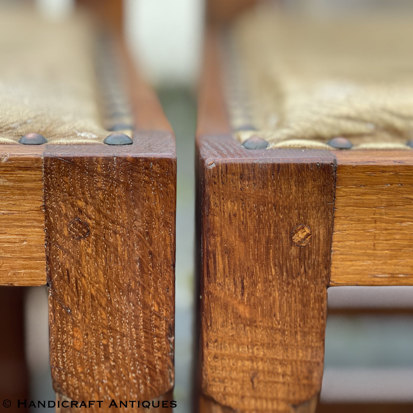 Set of 4 Peter ‘Rabbitman’ Heap Arts & Crafts Yorkshire School English Oak Chairs