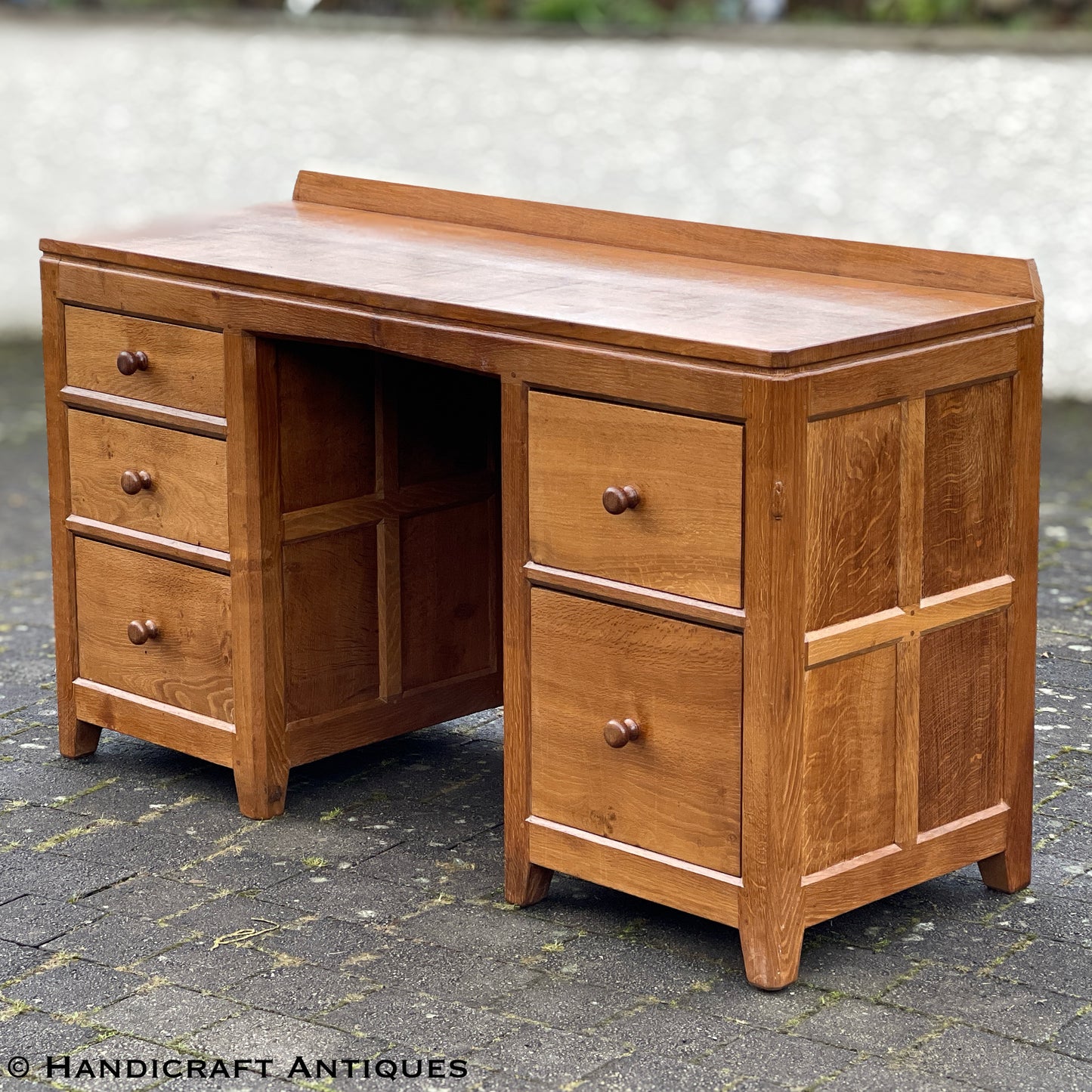 Peter ‘Rabbitman’ Heap Arts & Crafts Yorkshire School English Oak Desk