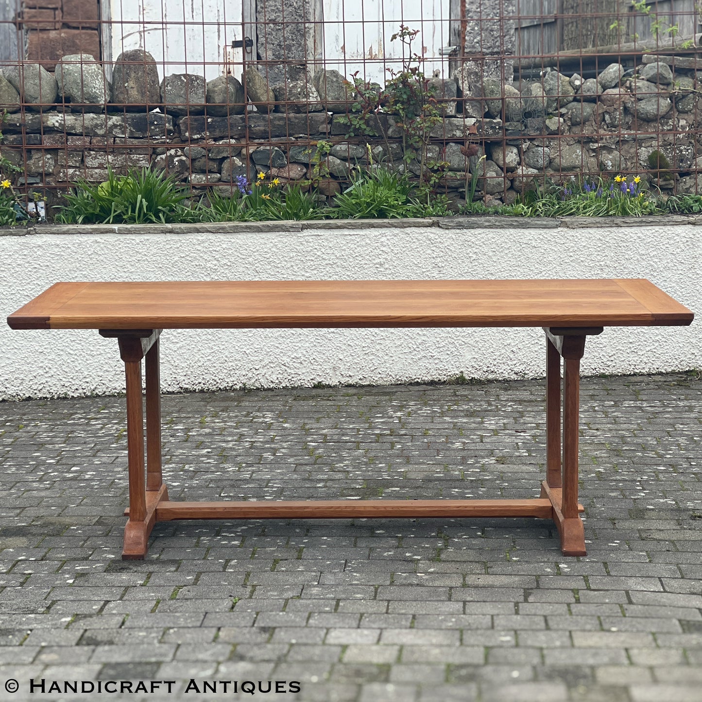 Arts & Crafts Cotswold School English Oak Dining Table post 1980.
