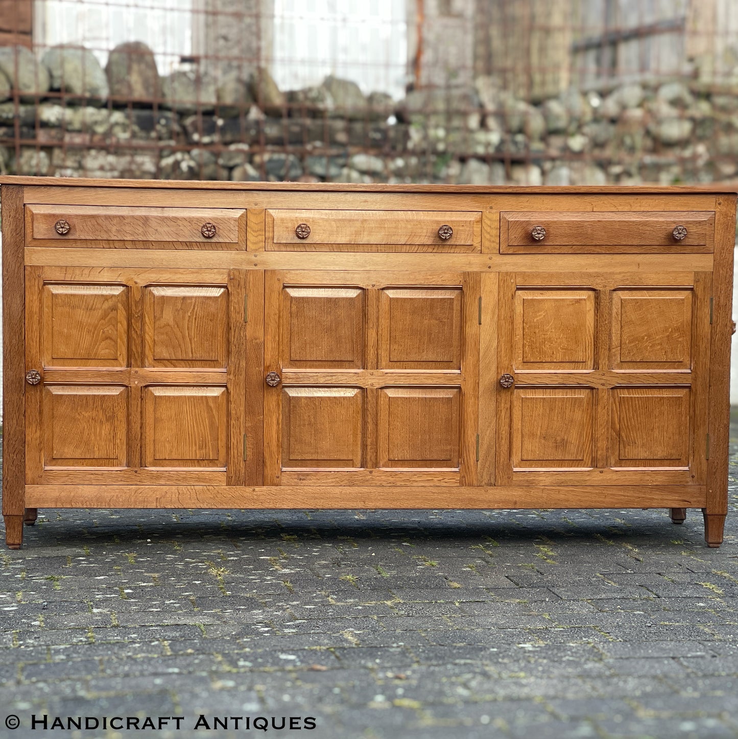 Colin 'Beaverman' Almack (Ex-Mouseman) Arts & Crafts Yorkshire School English Oak Sideboard