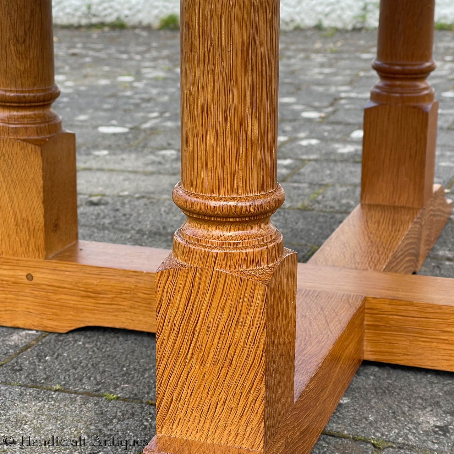 Peter Hall of Staveley Arts & Crafts Lakes School English Oak Dining Table 1997.