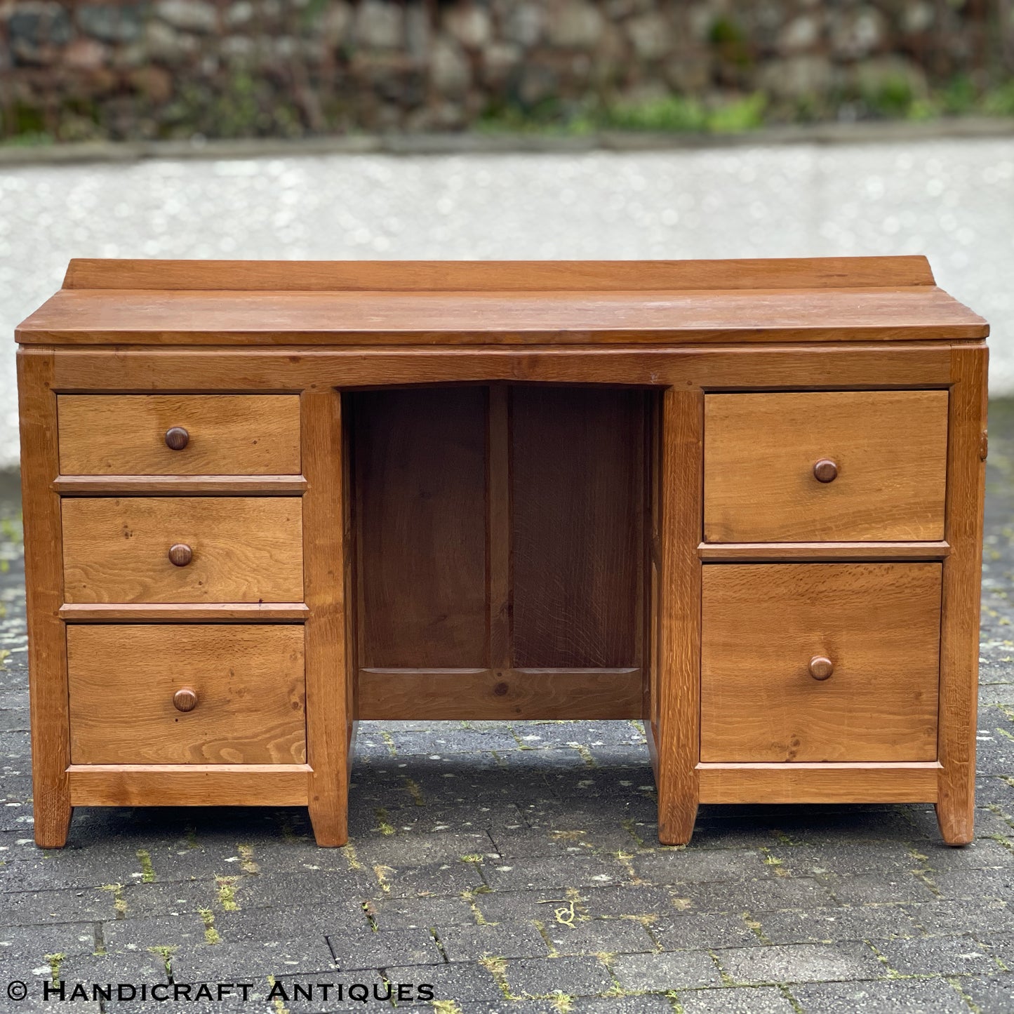 Peter ‘Rabbitman’ Heap Arts & Crafts Yorkshire School English Oak Desk