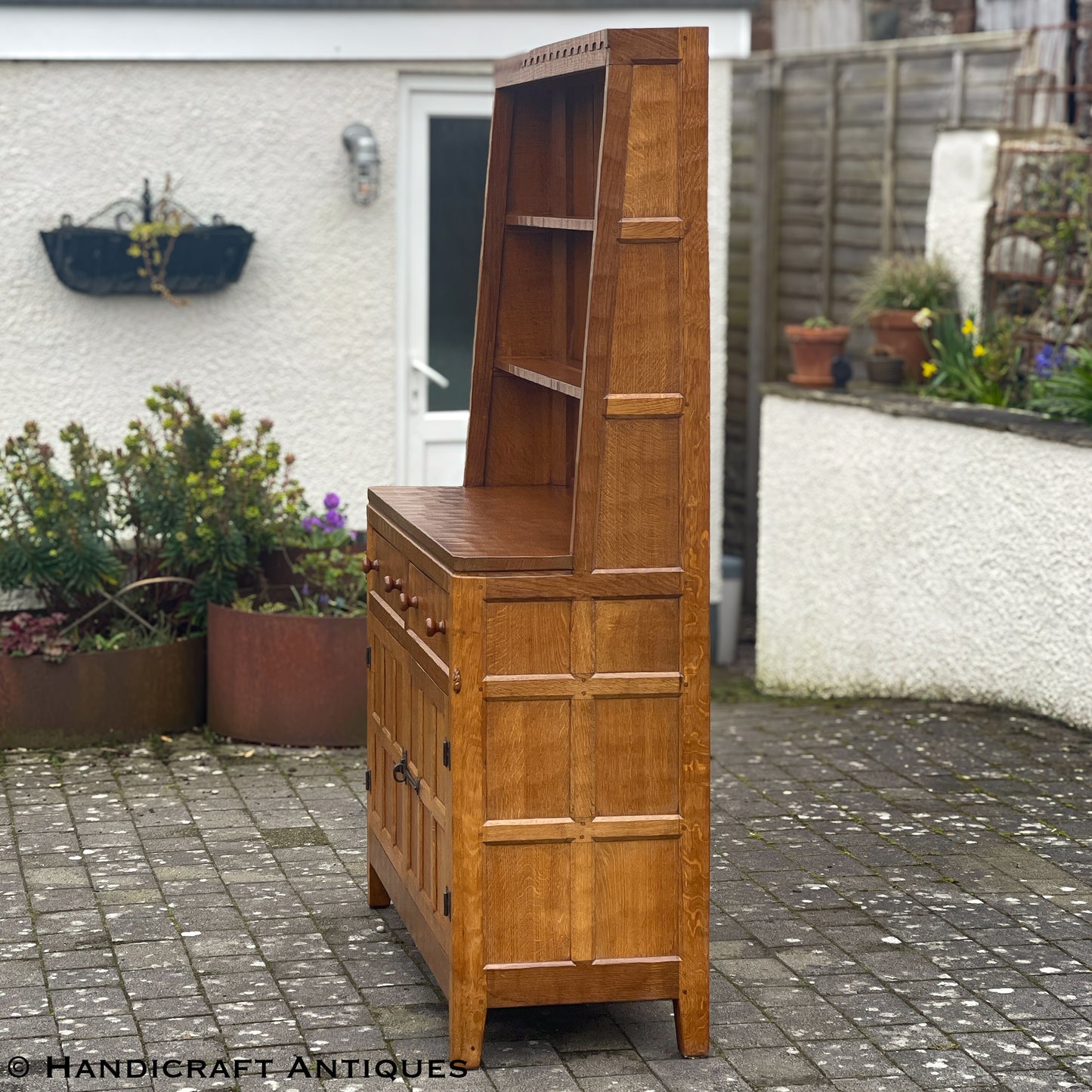 Peter ‘Rabbitman’ Heap Arts & Crafts Yorkshire School English Oak Dresser c 1970.