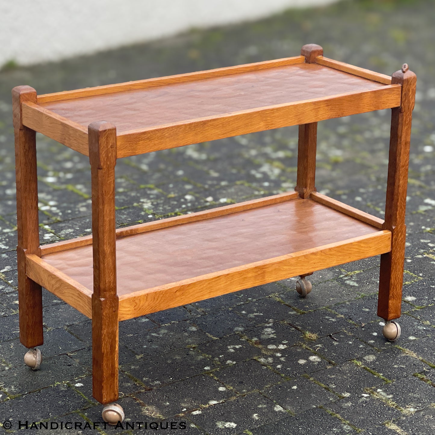 Peter ‘Rabbitman’ Heap Arts & Crafts Yorkshire School English Oak Tea Trolley c. 1970.