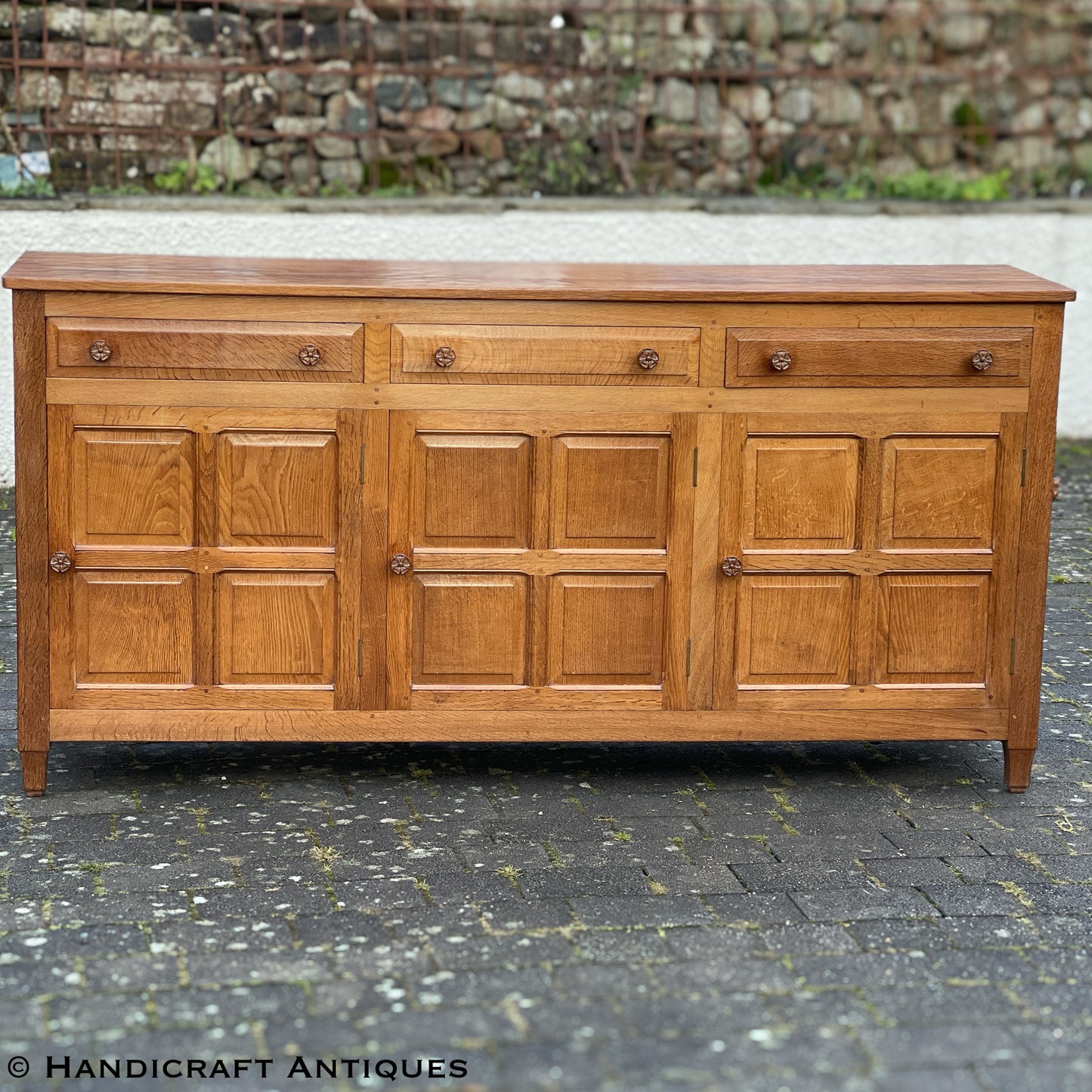 Colin 'Beaverman' Almack (Ex-Mouseman) Arts & Crafts Yorkshire School English Oak Sideboard