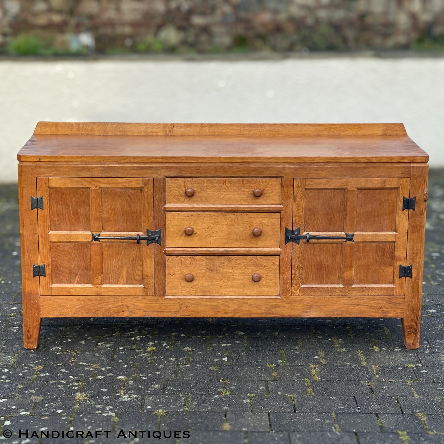 Peter ‘Rabbitman’ Heap Arts & Crafts Yorkshire School English Oak Sideboard c 1990.