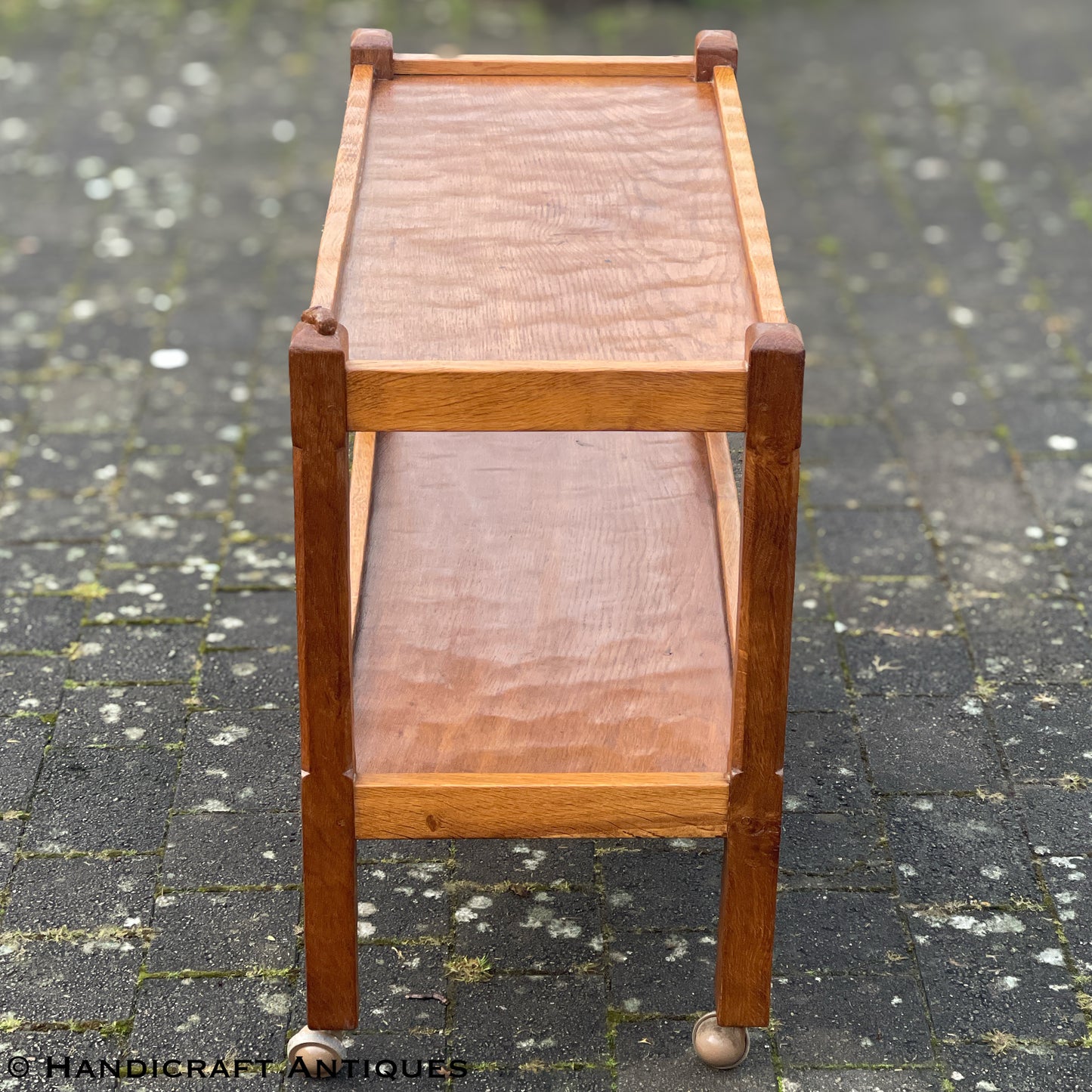 Peter ‘Rabbitman’ Heap Arts & Crafts Yorkshire School English Oak Tea Trolley c. 1970.
