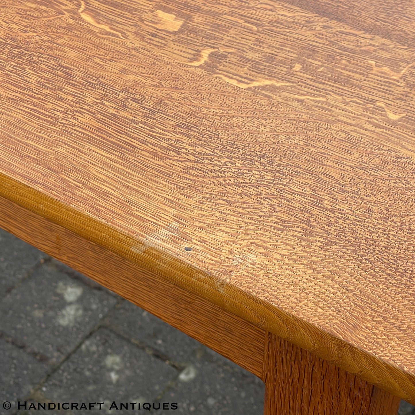 Peter Hall of Staveley Arts & Crafts Lakes School English Oak Dining Table c. 1990.