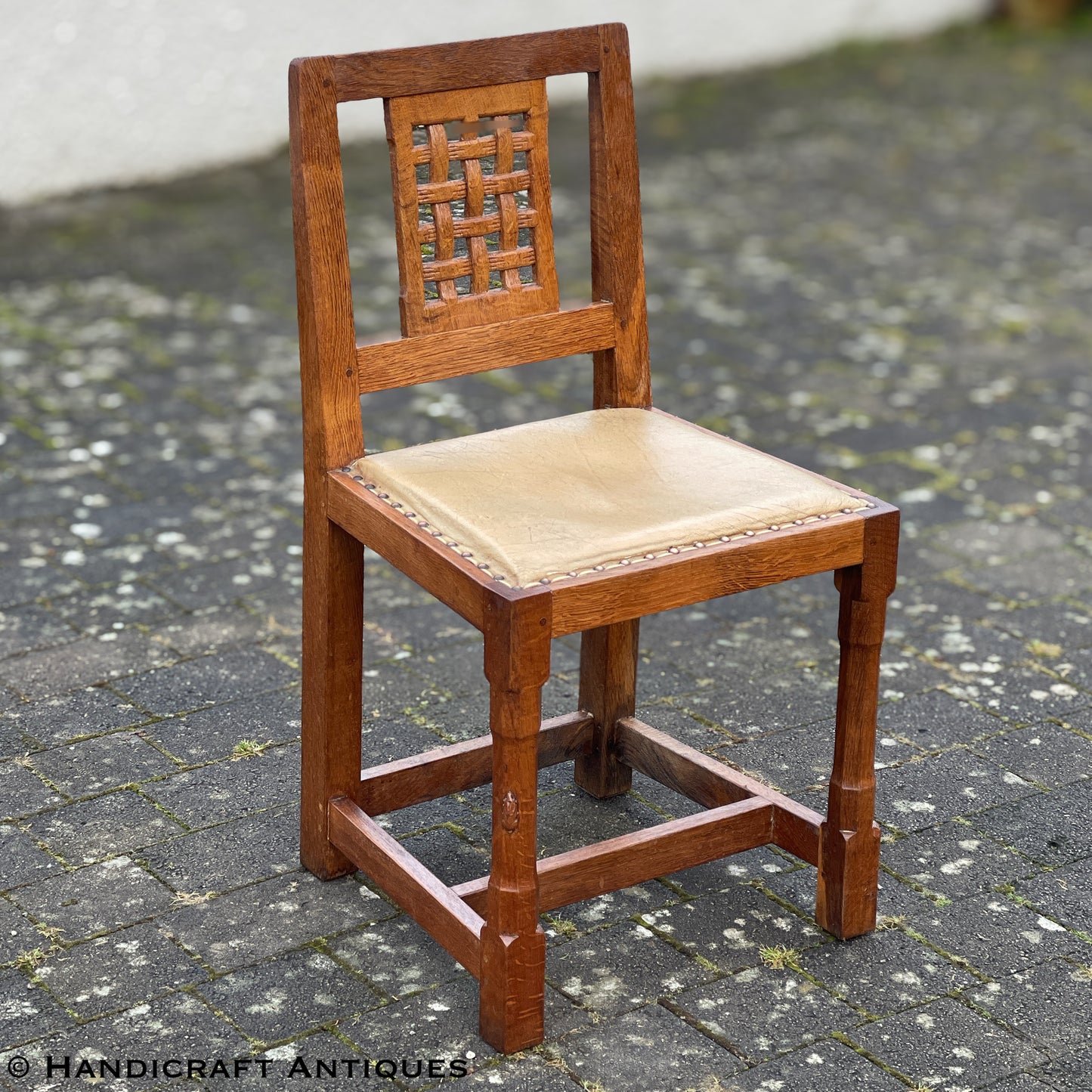 Set of 4 Peter ‘Rabbitman’ Heap Arts & Crafts Yorkshire School English Oak Chairs
