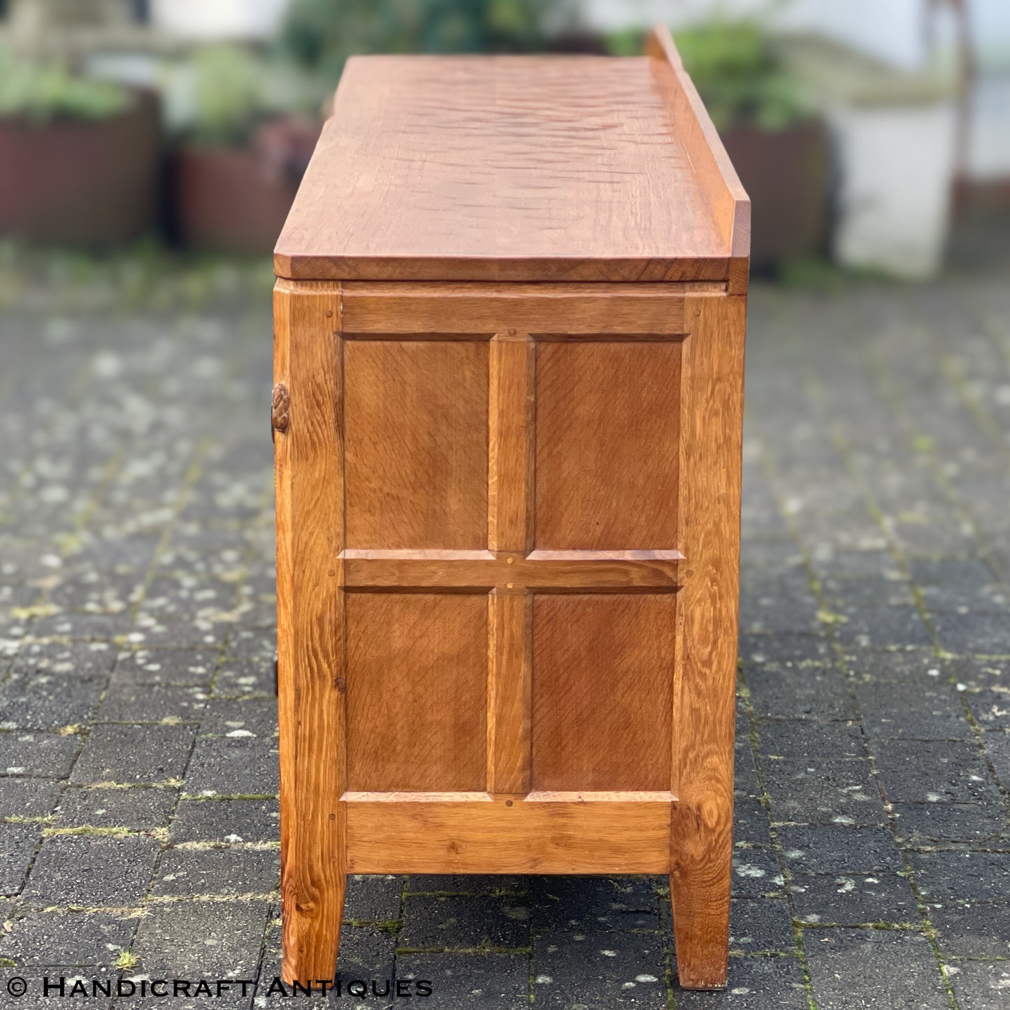 Peter ‘Rabbitman’ Heap Arts & Crafts Yorkshire School English Oak Sideboard c 1990.