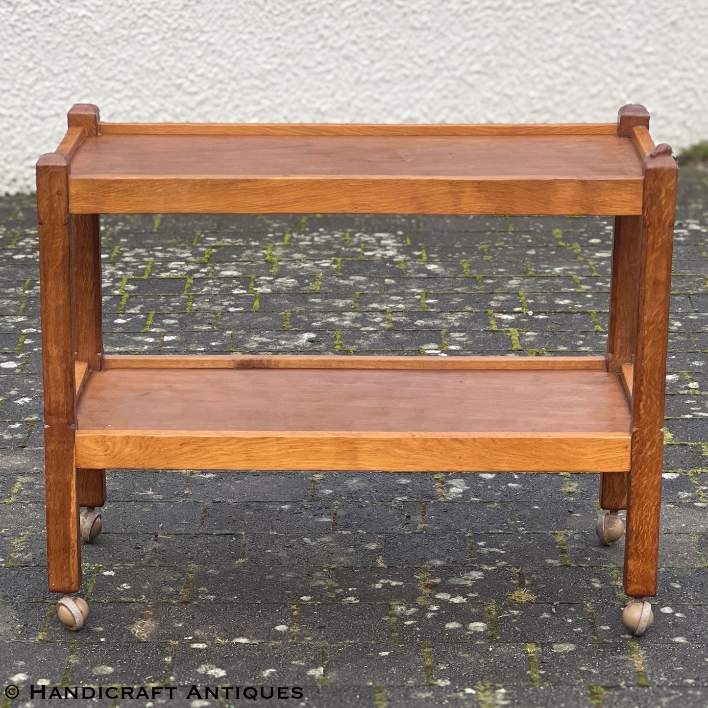 Peter ‘Rabbitman’ Heap Arts & Crafts Yorkshire School English Oak Tea Trolley c. 1970.