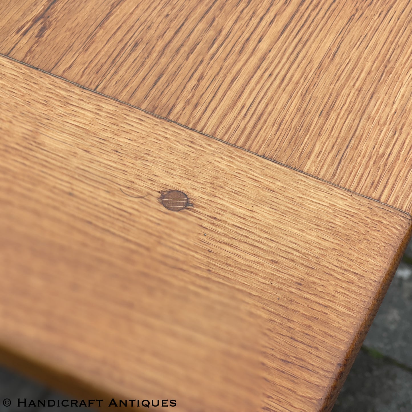 Arts & Crafts Cotswold School English Oak Dining Table post 1980.