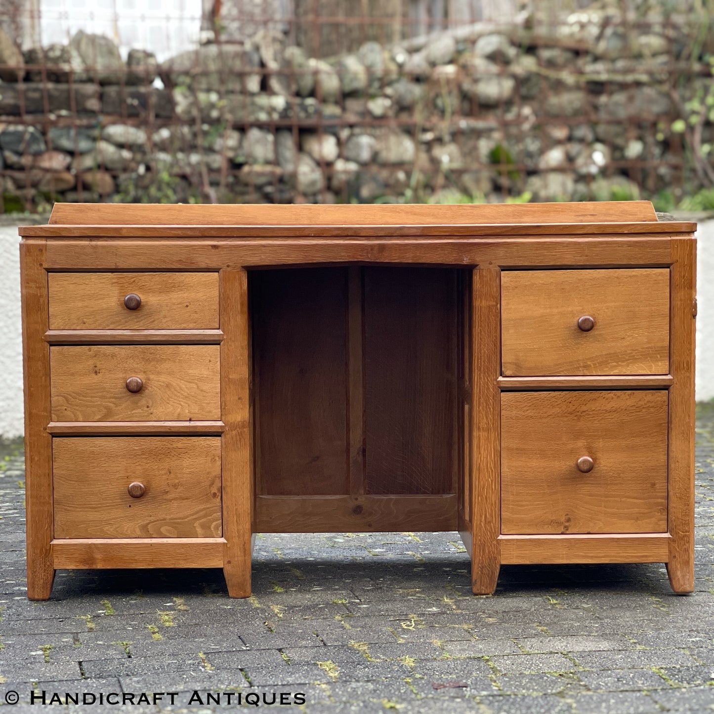 Peter ‘Rabbitman’ Heap Arts & Crafts Yorkshire School English Oak Desk