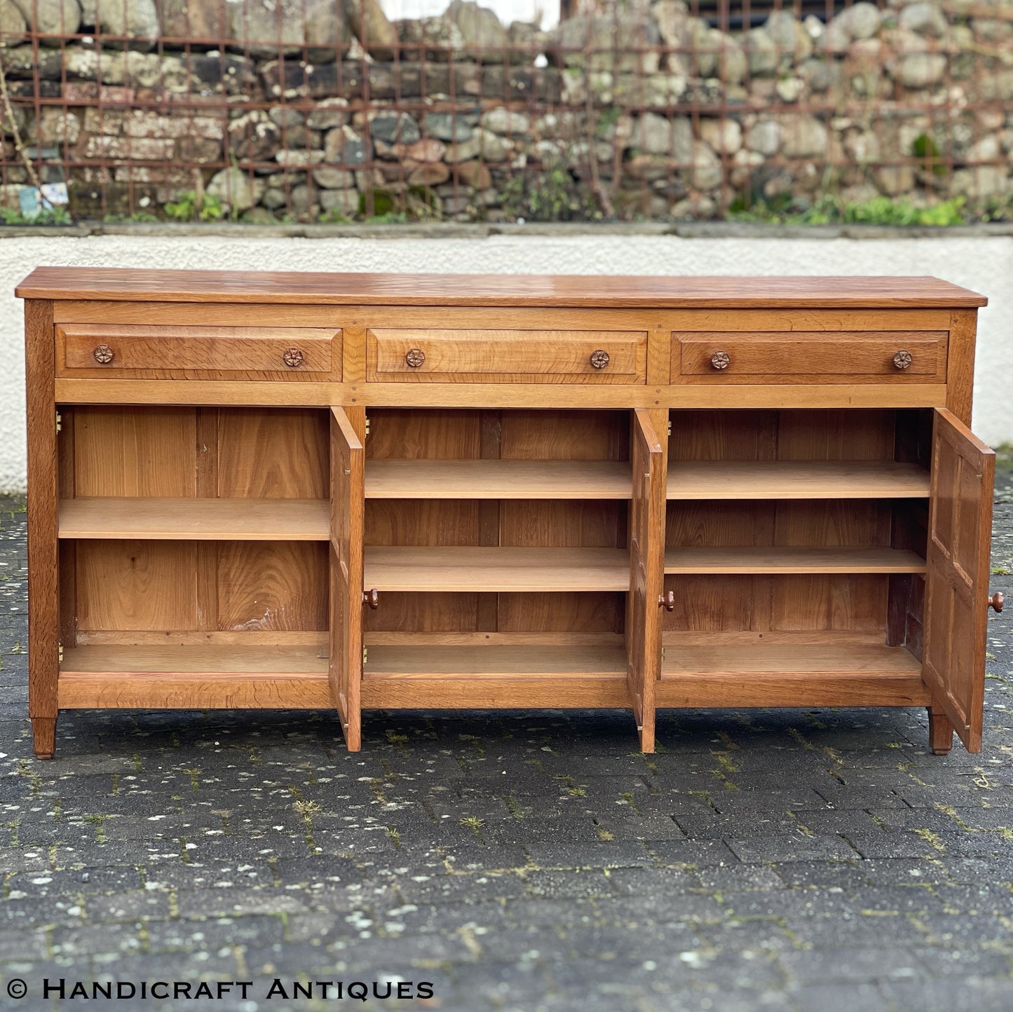 Colin 'Beaverman' Almack (Ex-Mouseman) Arts & Crafts Yorkshire School English Oak Sideboard