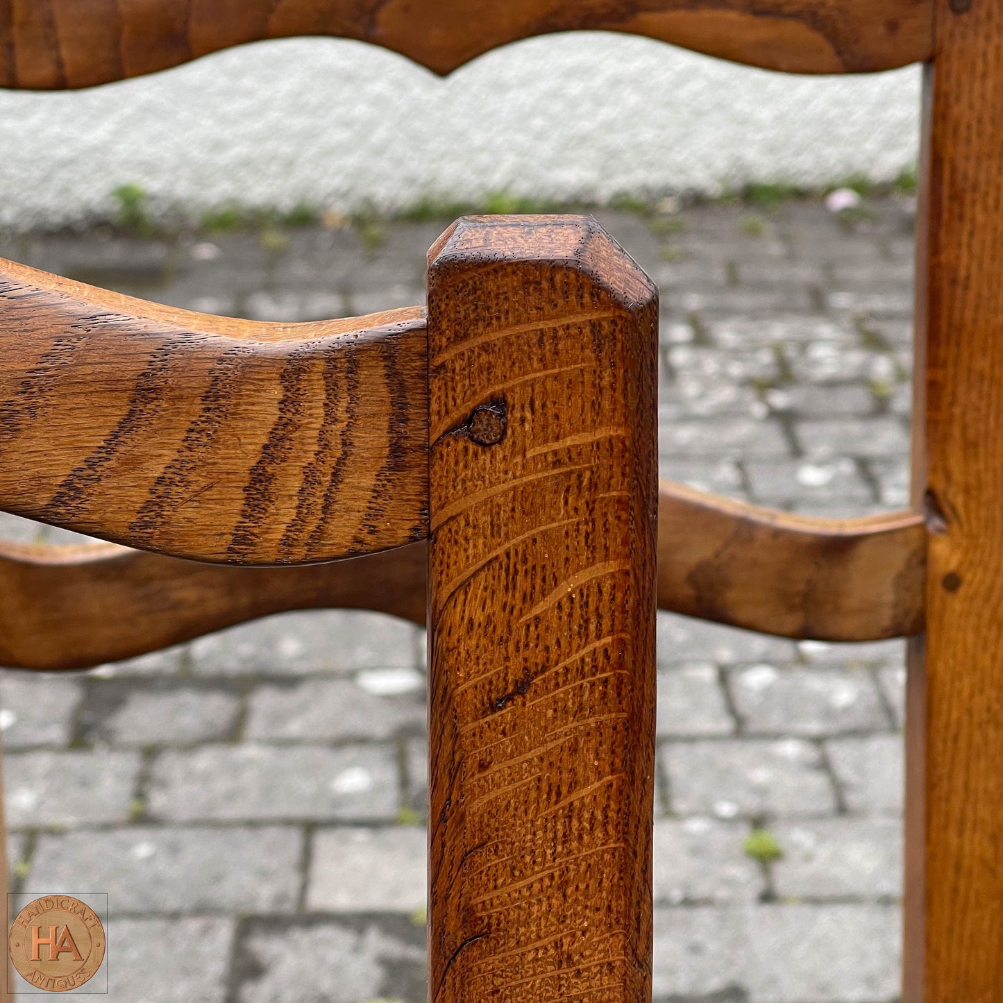 Robert 'Kingpost' Ingham Arts & Crafts Yorkshire School English Oak Chair c. 1970.