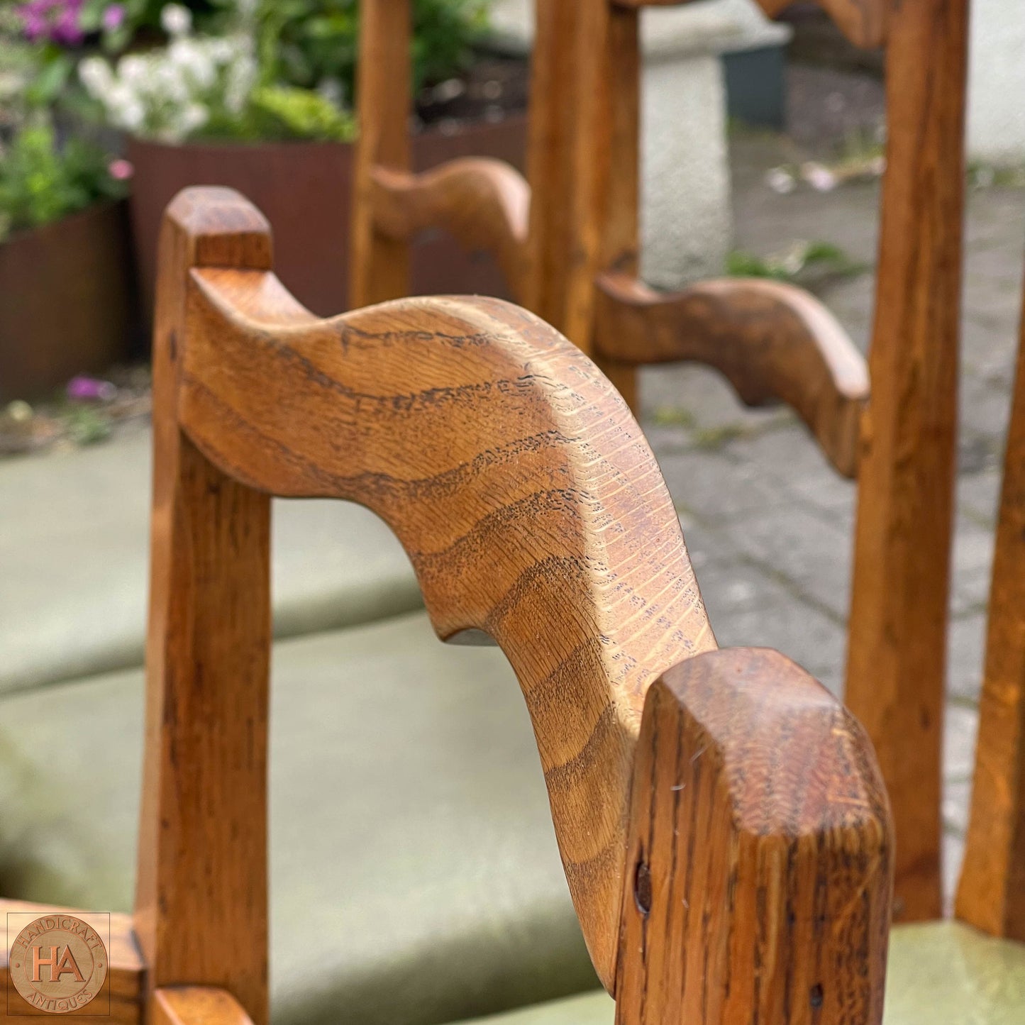 Robert 'Kingpost' Ingham Arts & Crafts Yorkshire School English Oak Chair c. 1970.